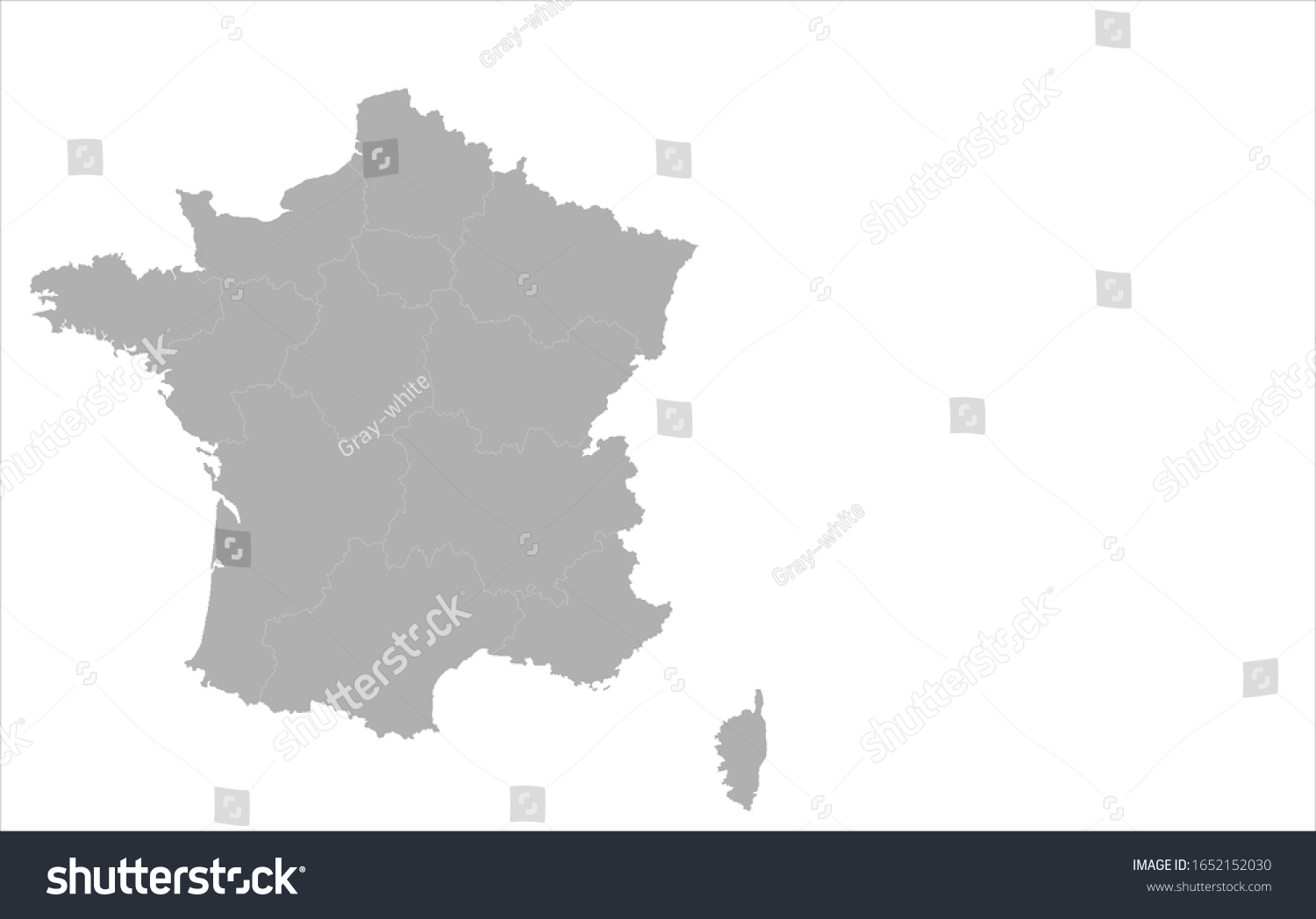 Map of France. Template. - Royalty Free Stock Photo 1652152030 - Avopix.com