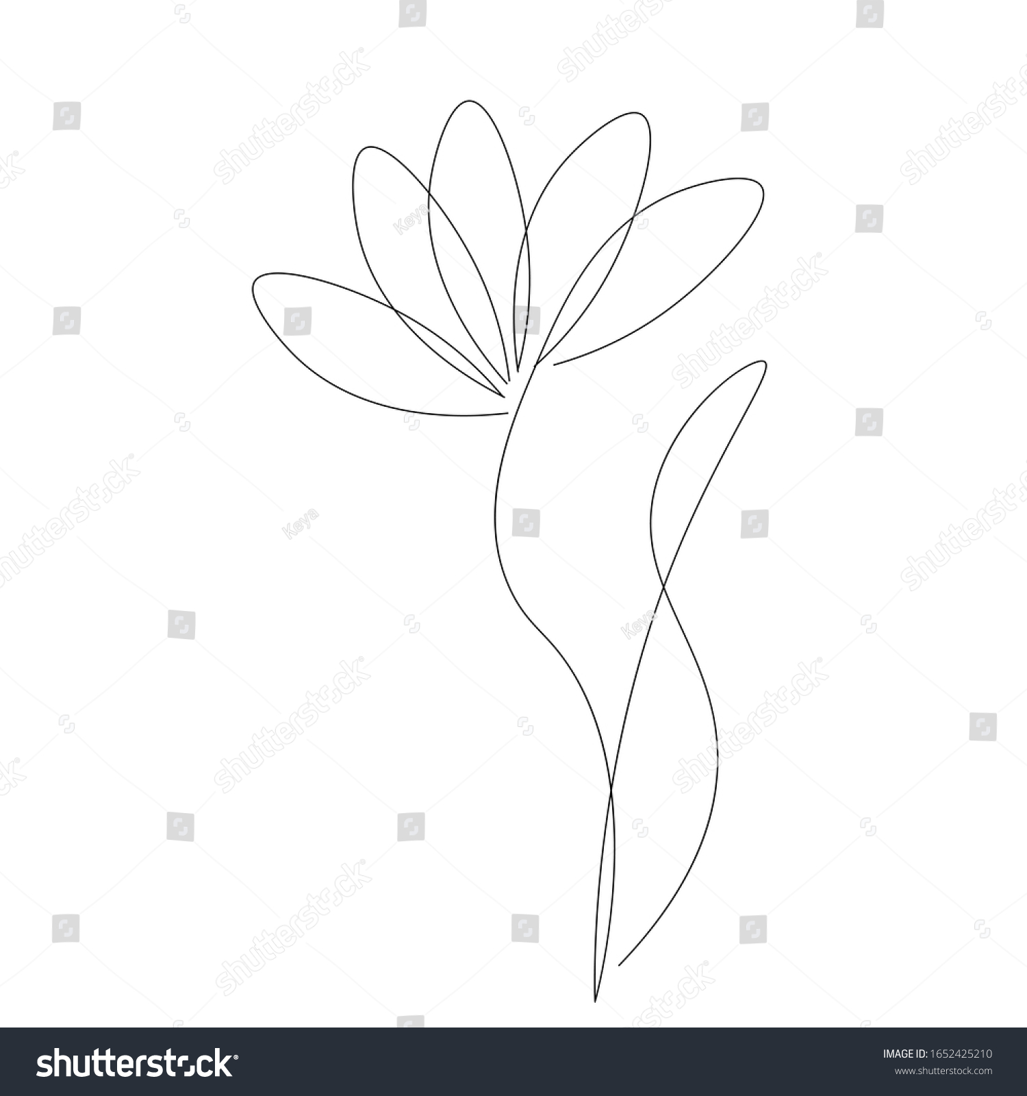 Spring flower. Continuous line drawing. Vector - Royalty Free Stock ...