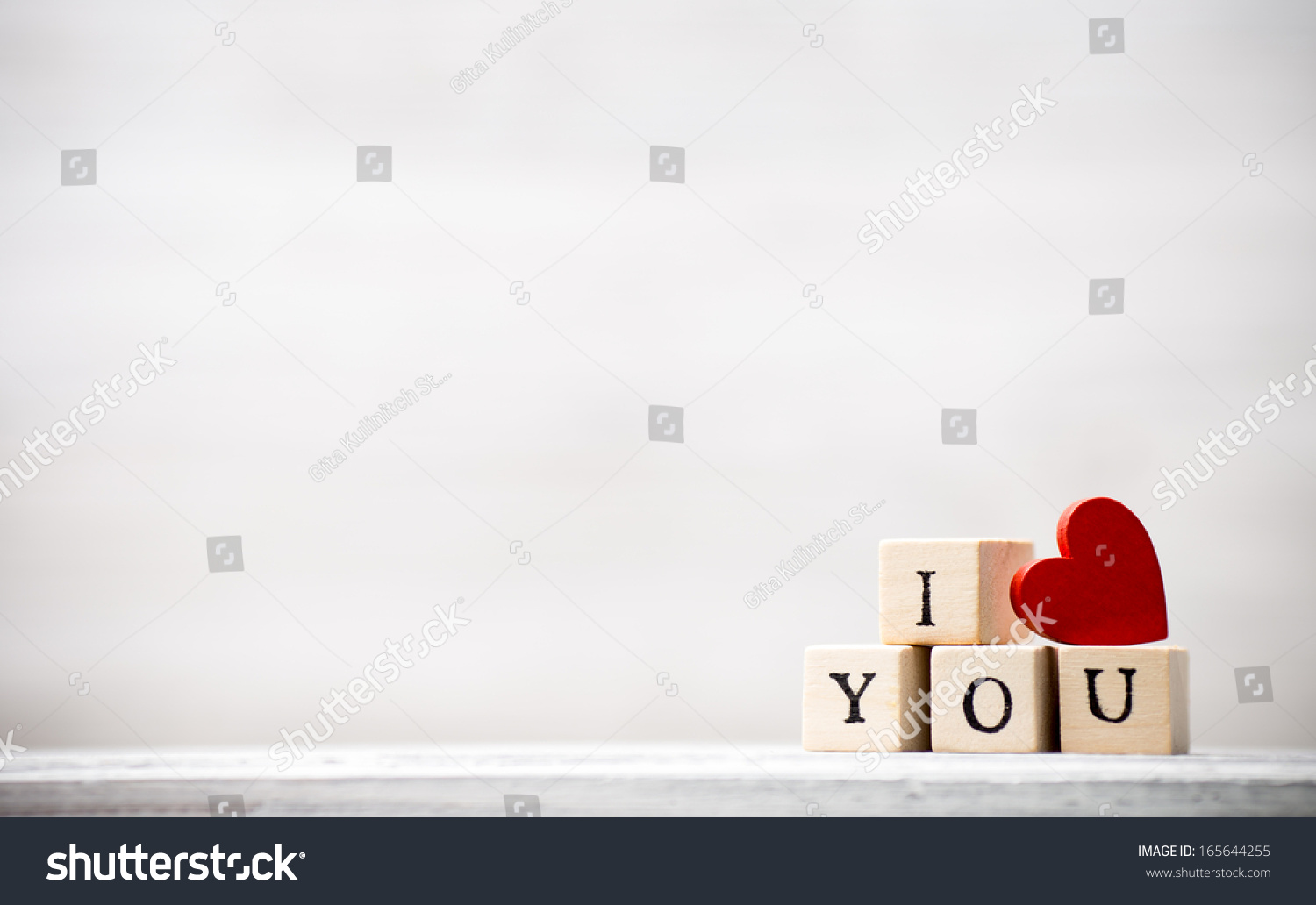 Love message written in wooden blocks. #165644255