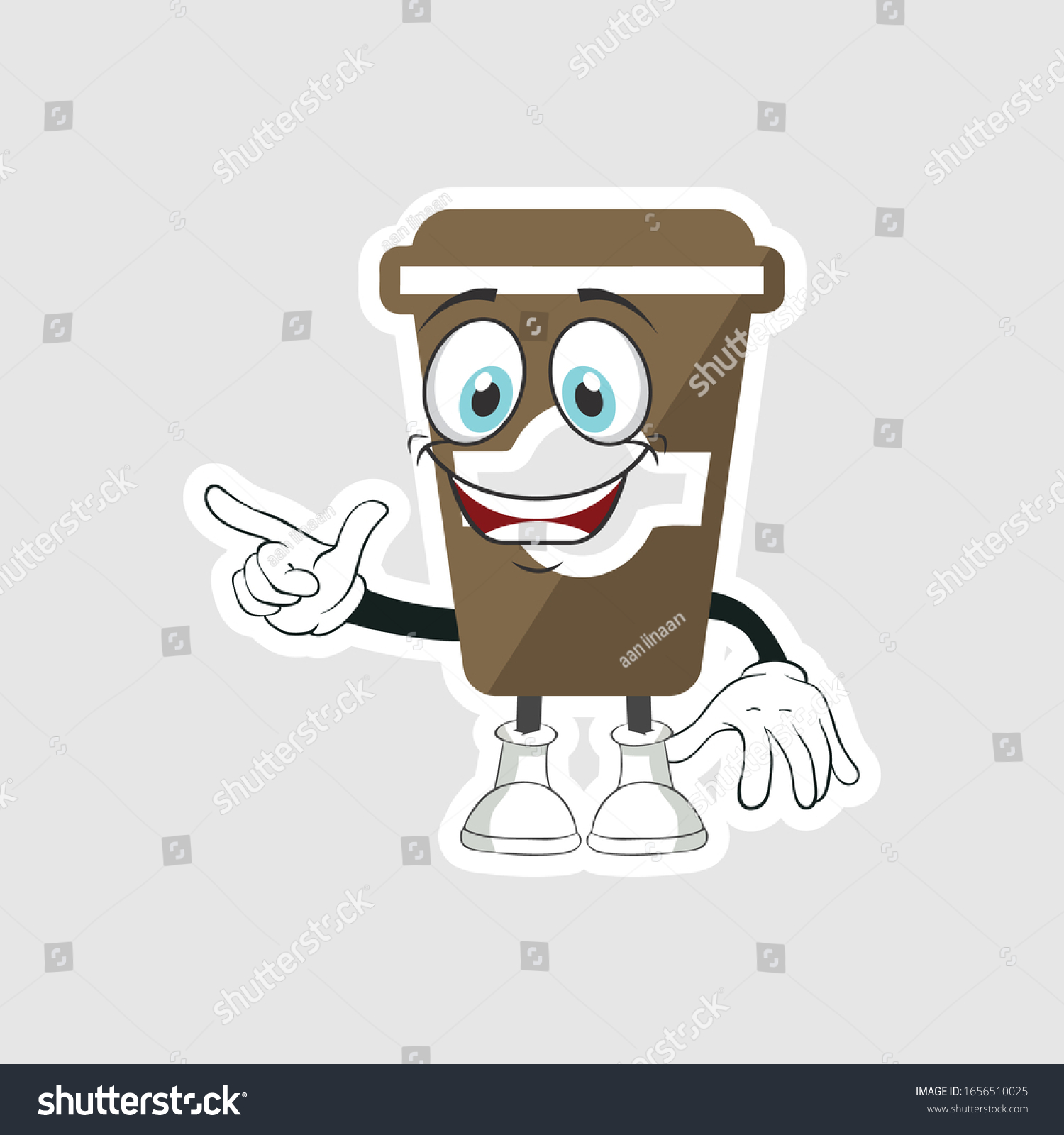 Coffee Cup Cartoon Characters Design With Royalty Free Stock Vector 1656510025 