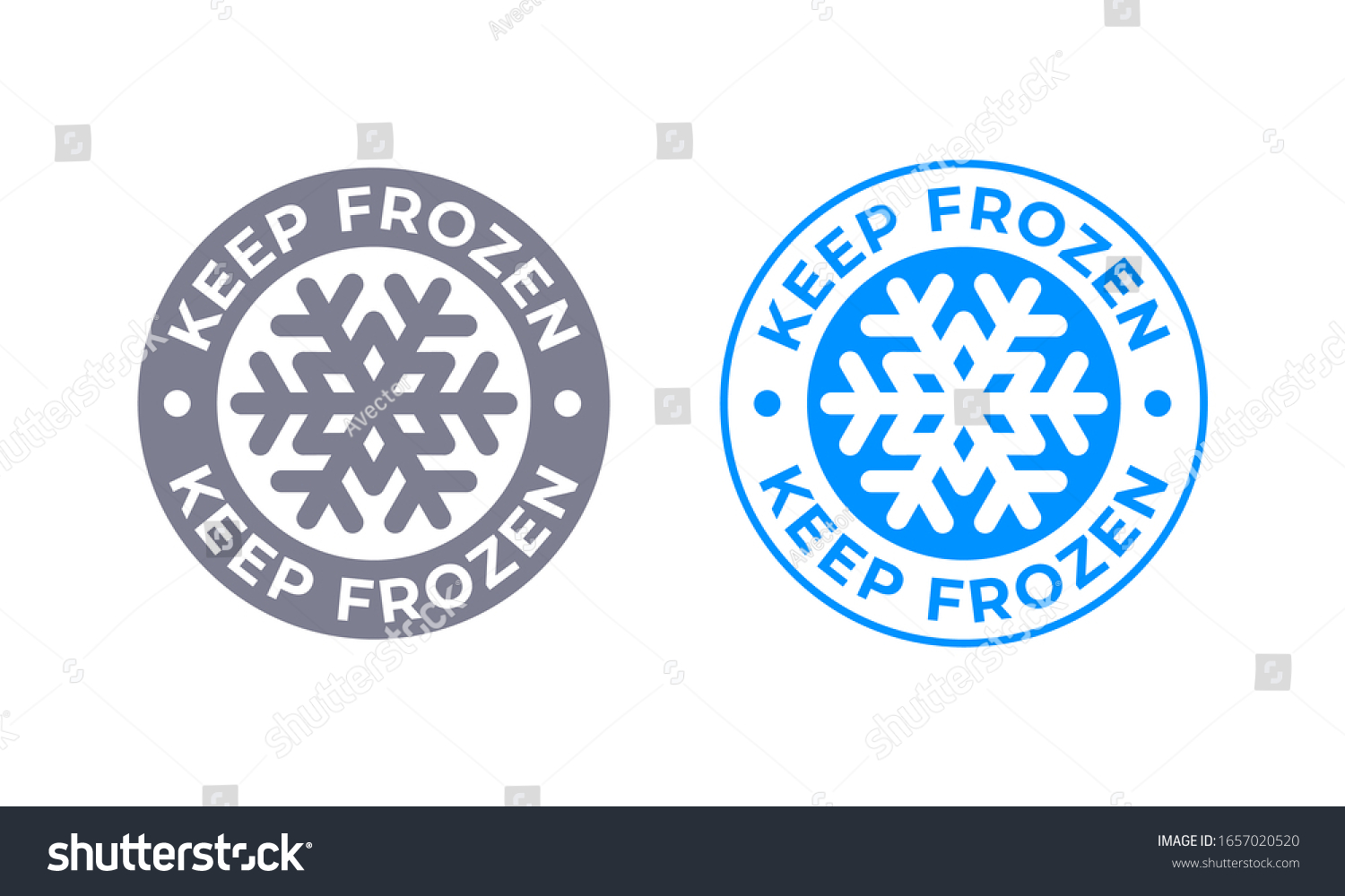 Keep Frozen Vector Food Product Package Label. - Royalty Free Stock 