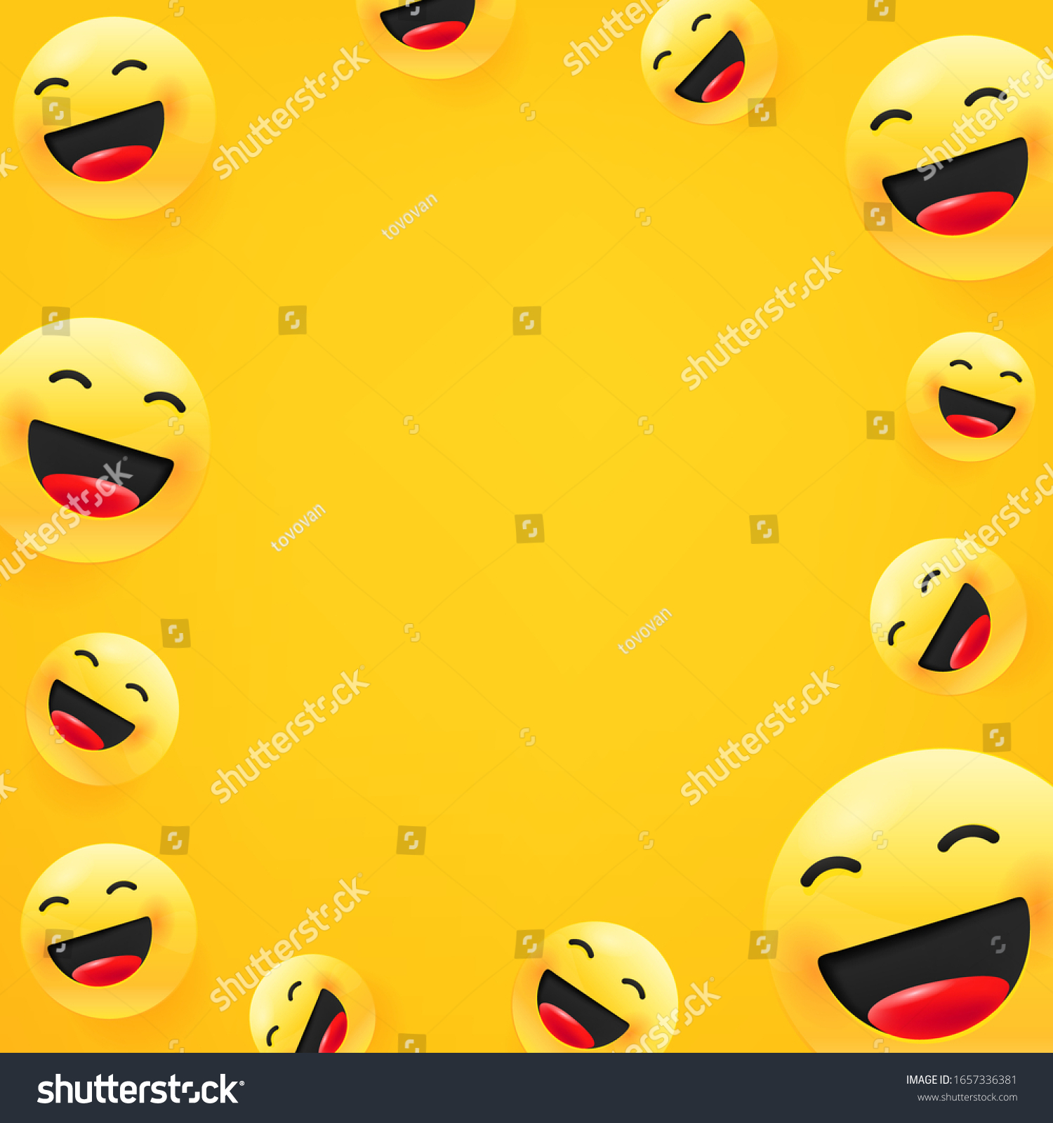 Laughing emoji. Social media message vector background. Copy space for a text #1657336381