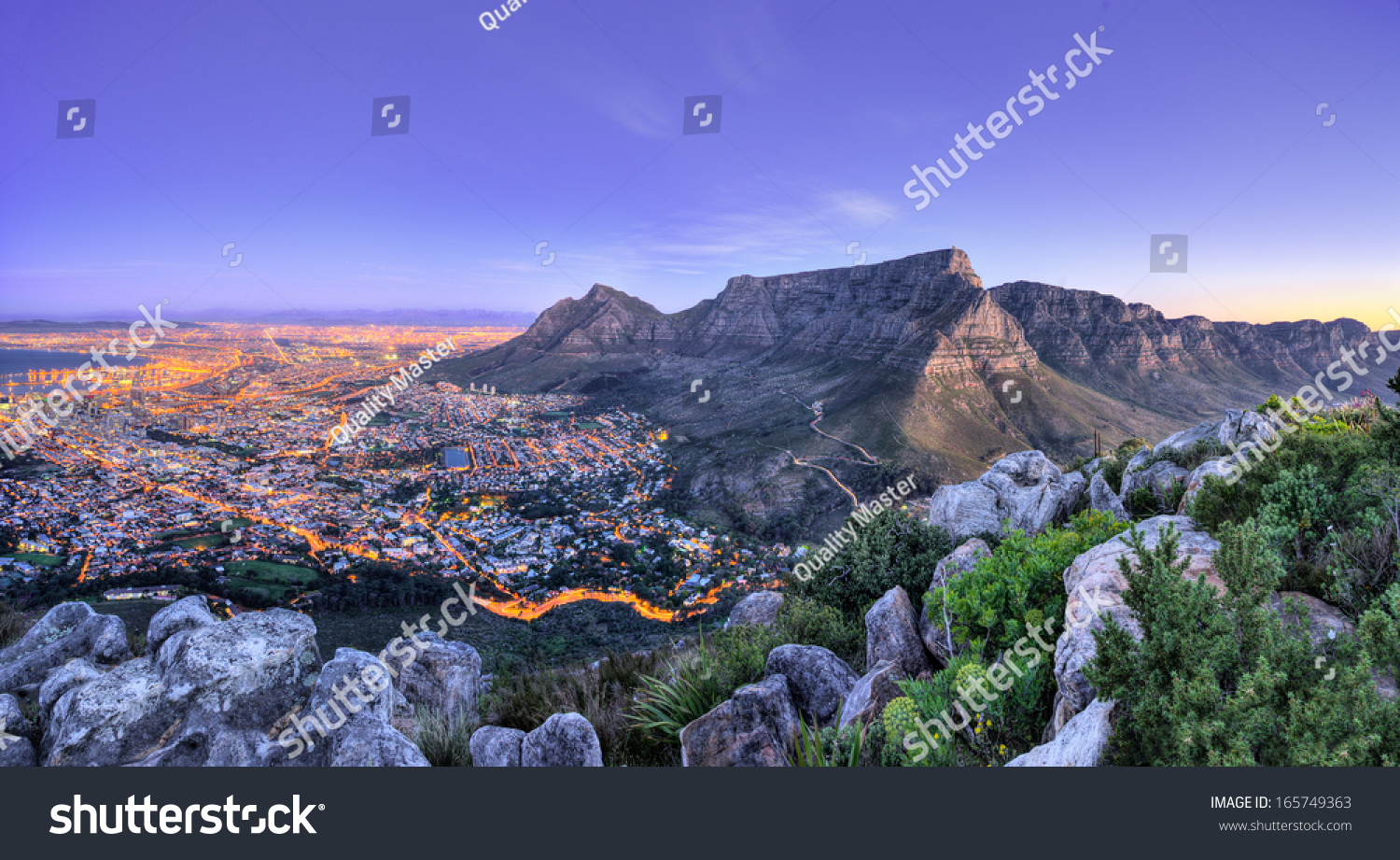 Beautiful South Africa's Cape Town's, Mountain and Sea views. Table Mountain, Lion's head and Twelve Apostles are popular hiking destinations for both locals and tourists all year round #165749363