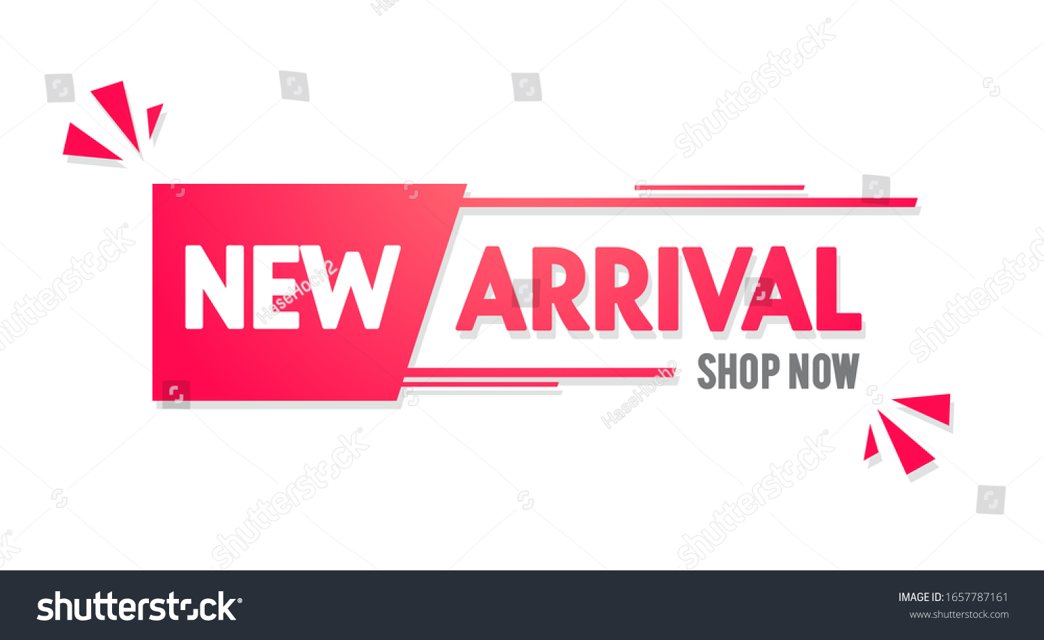 Vector Illustration New Arrival Label. Modern Web Banner With Text Shop Now #1657787161