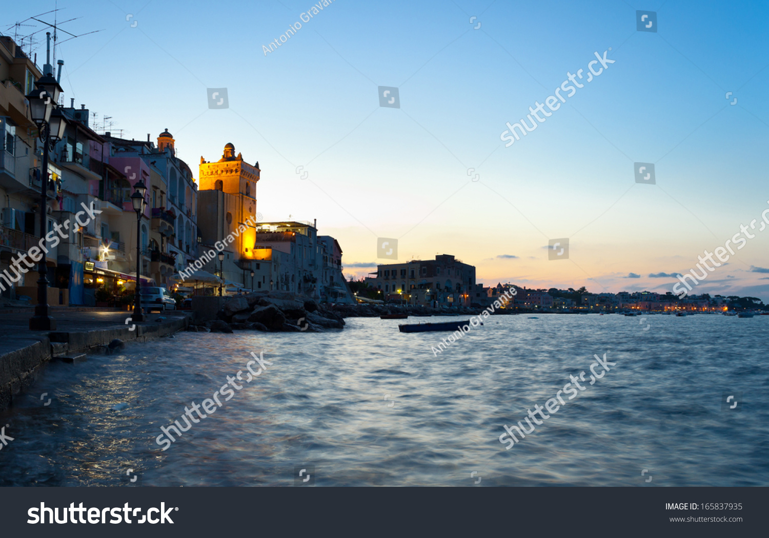 Bay by night of Ischia island, Italy #165837935