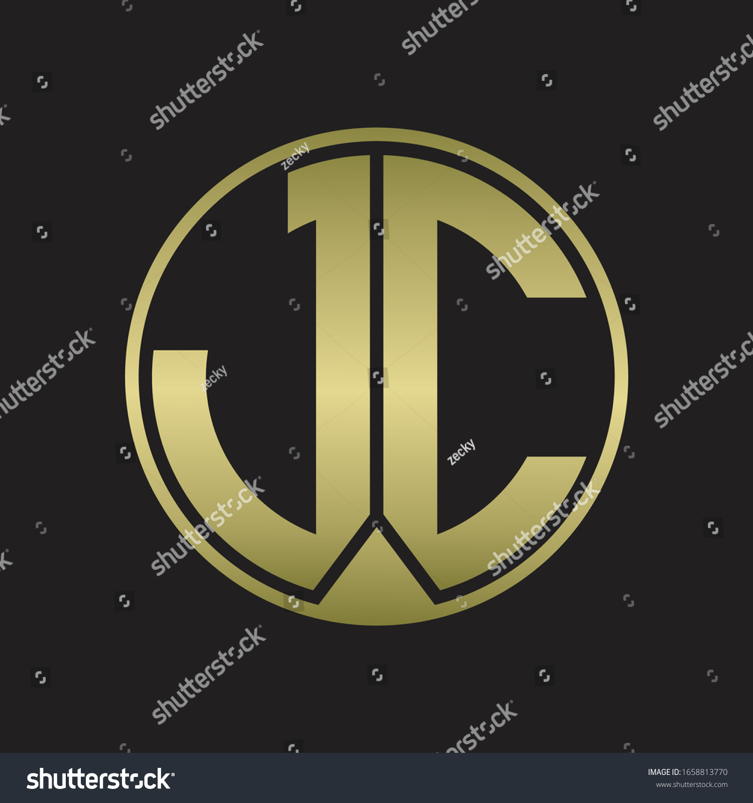 JC Logo monogram circle with piece ribbon style - Royalty Free Stock ...