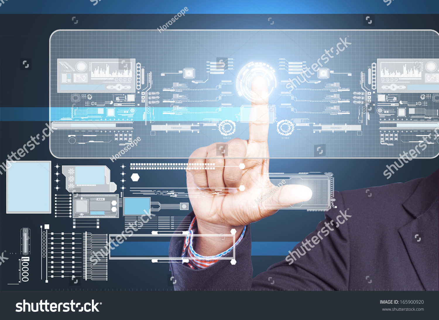 Businessman holding touch screen #165900920
