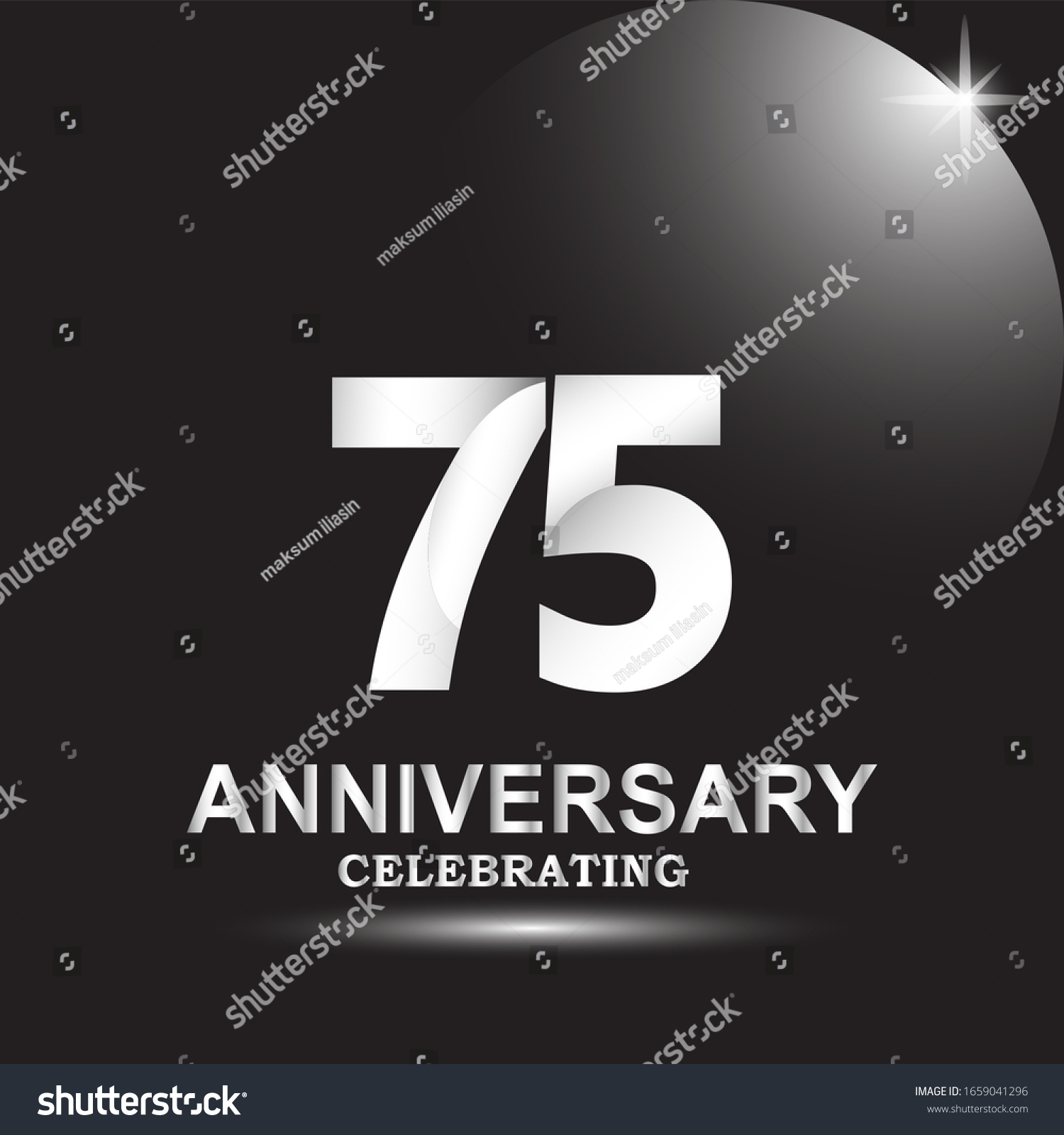 75 Anniversary Logo Vector Template. Design For - Royalty Free Stock ...