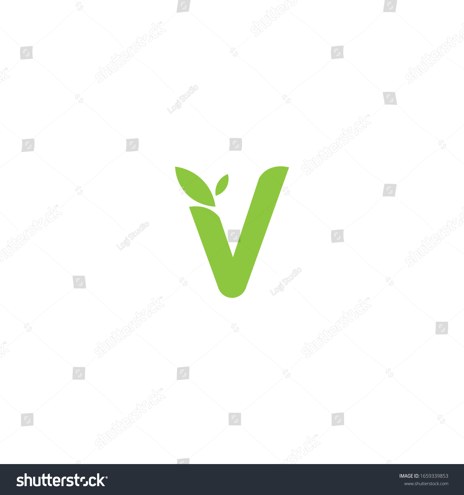 Simple Letter V Leaves Vector #1659339853