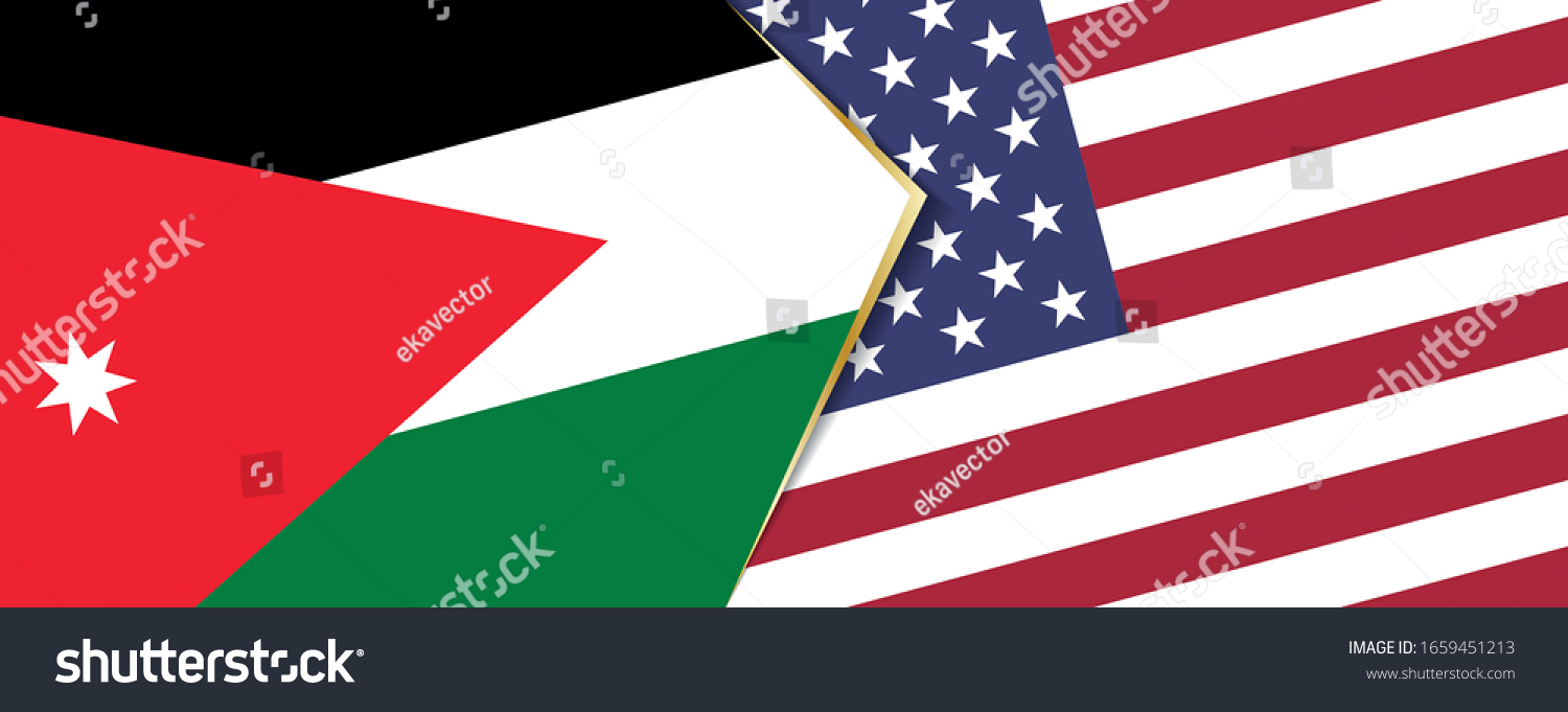 Jordan and USA flags, two vector flags symbol of - Royalty Free Stock ...