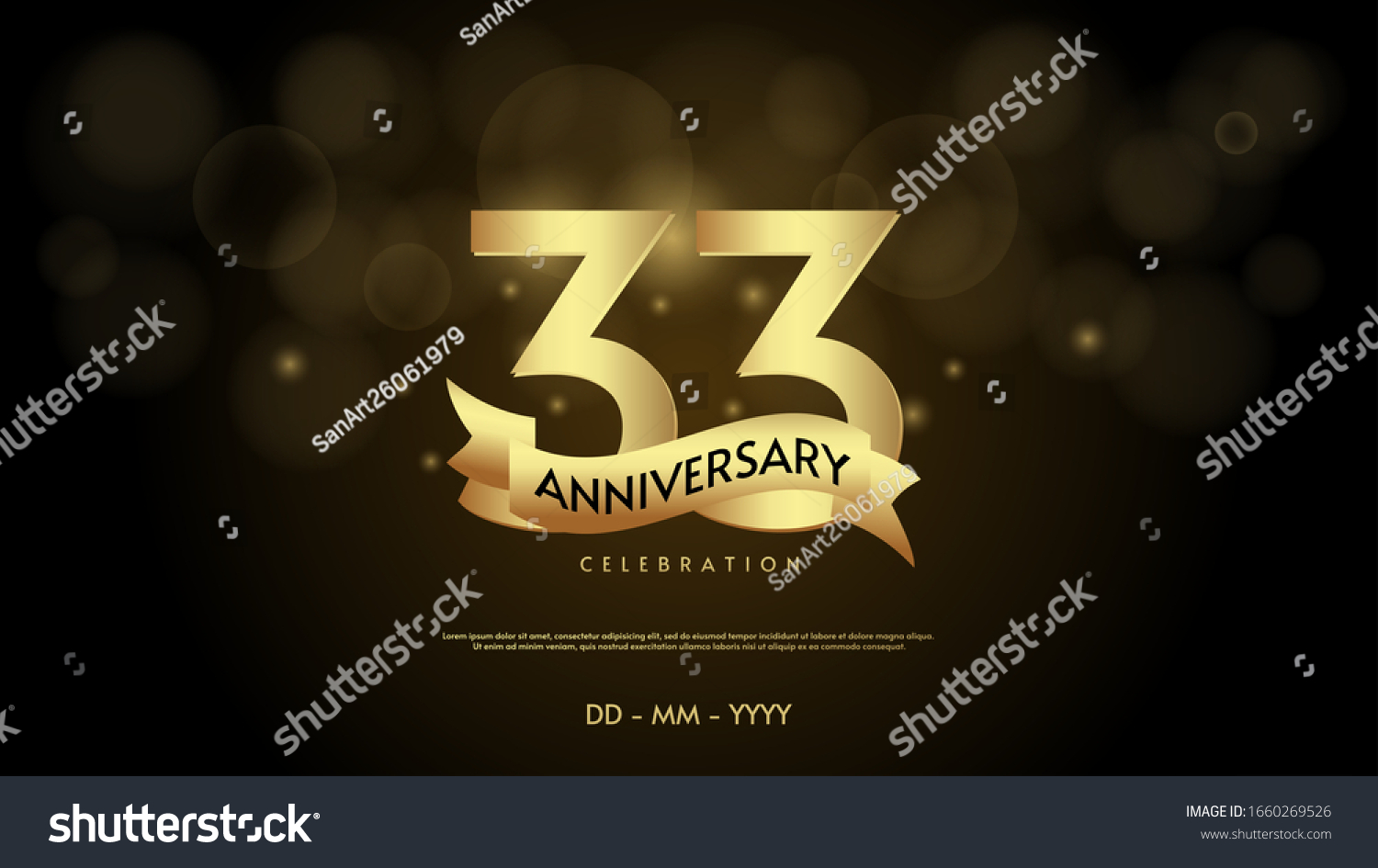 33rd anniversary background with illustrations - Royalty Free Stock ...