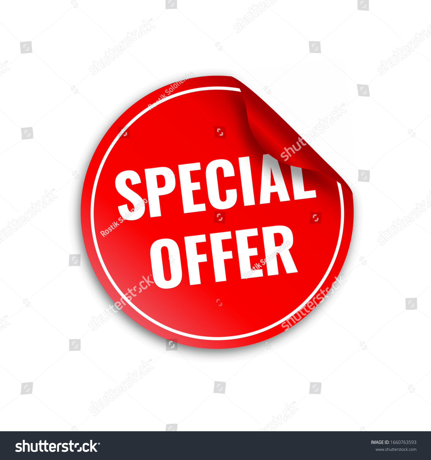 Red banner special offer Vector illustration Isolated on white background eps 10 #1660763593