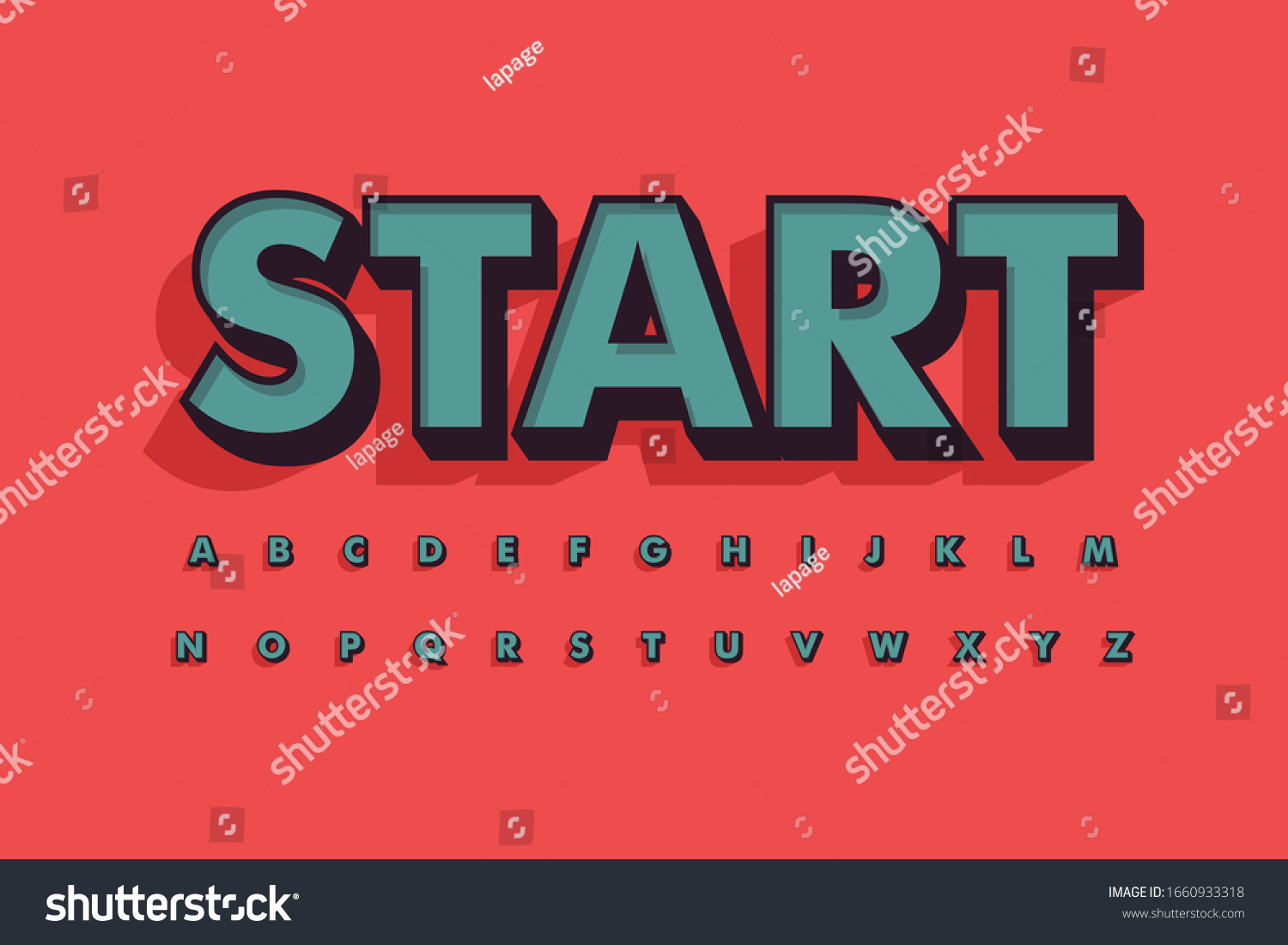 Modern 3D font and alphabet for poster sticker - Royalty Free Stock ...