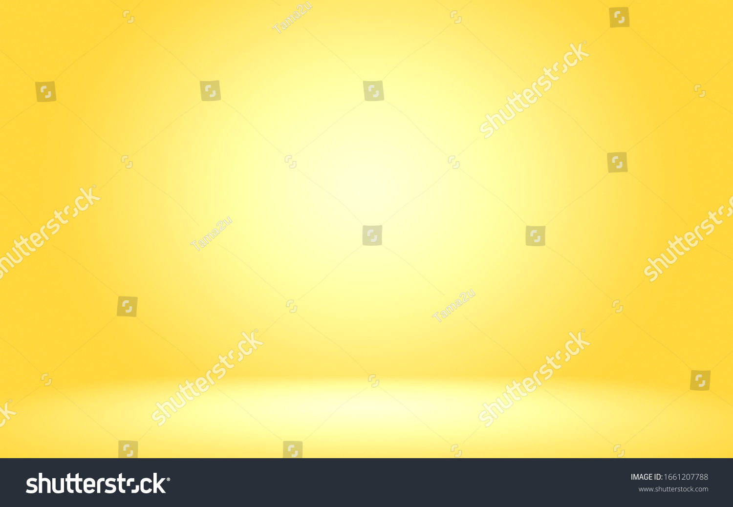 Abstract gold gradient spotlight room texture background. 
Studio backdrop wallpaper light room wall color yellow and empty space. #1661207788