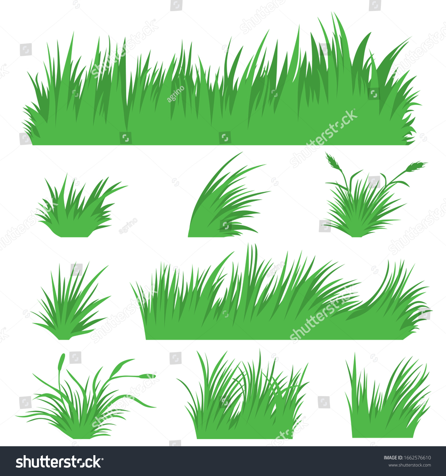 Vector illustrations of grass set - Royalty Free Stock Vector ...