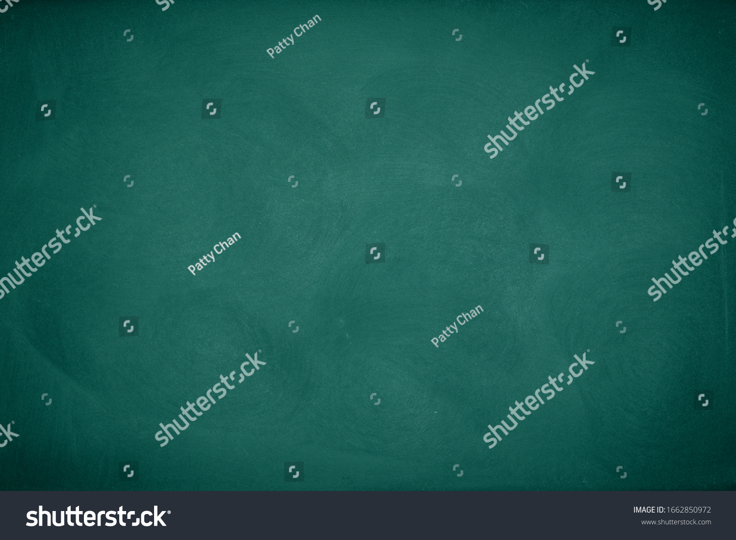 Green Chalkboard. Chalk texture school board display for background. chalk traces erased with copy space for add text or graphic design. Backdrop of Education concepts  #1662850972