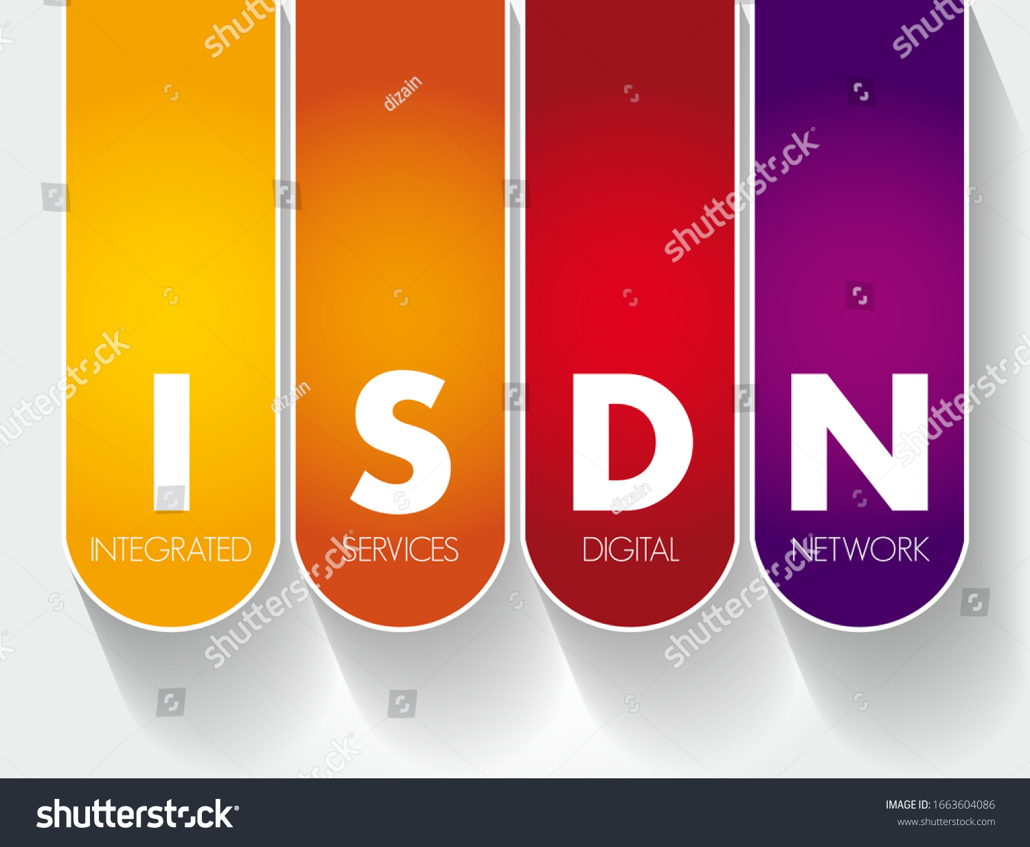 ISDN Integrated Services Digital Network - Set - Royalty Free Stock ...