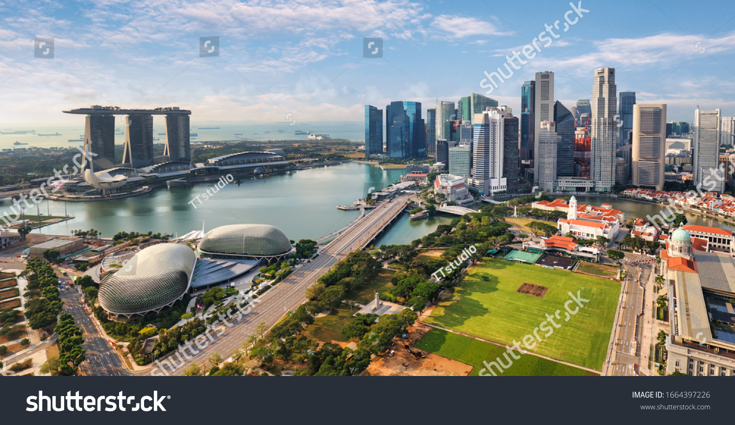 Aerial view of Singapore city at day #1664397226