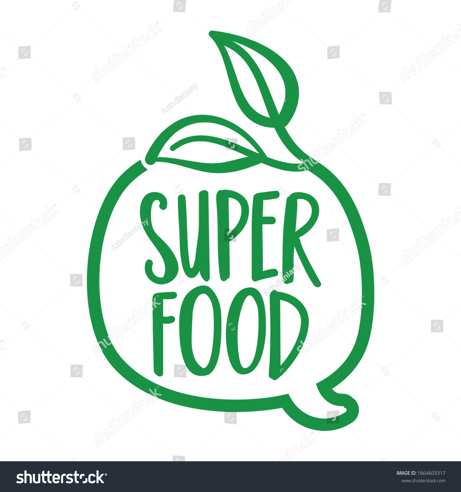 Super food logo - Support healthy food, buy fresh products. Flat vector illustrations on white background. Element for labels, stickers or icons, t-shirts or mugs. healthy food design. Go healthy. #1664603317
