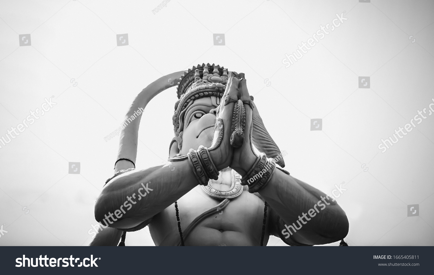 Hanuman statue isolated on white background lord hanuman statue at gajuwaka vizag city #1665405811
