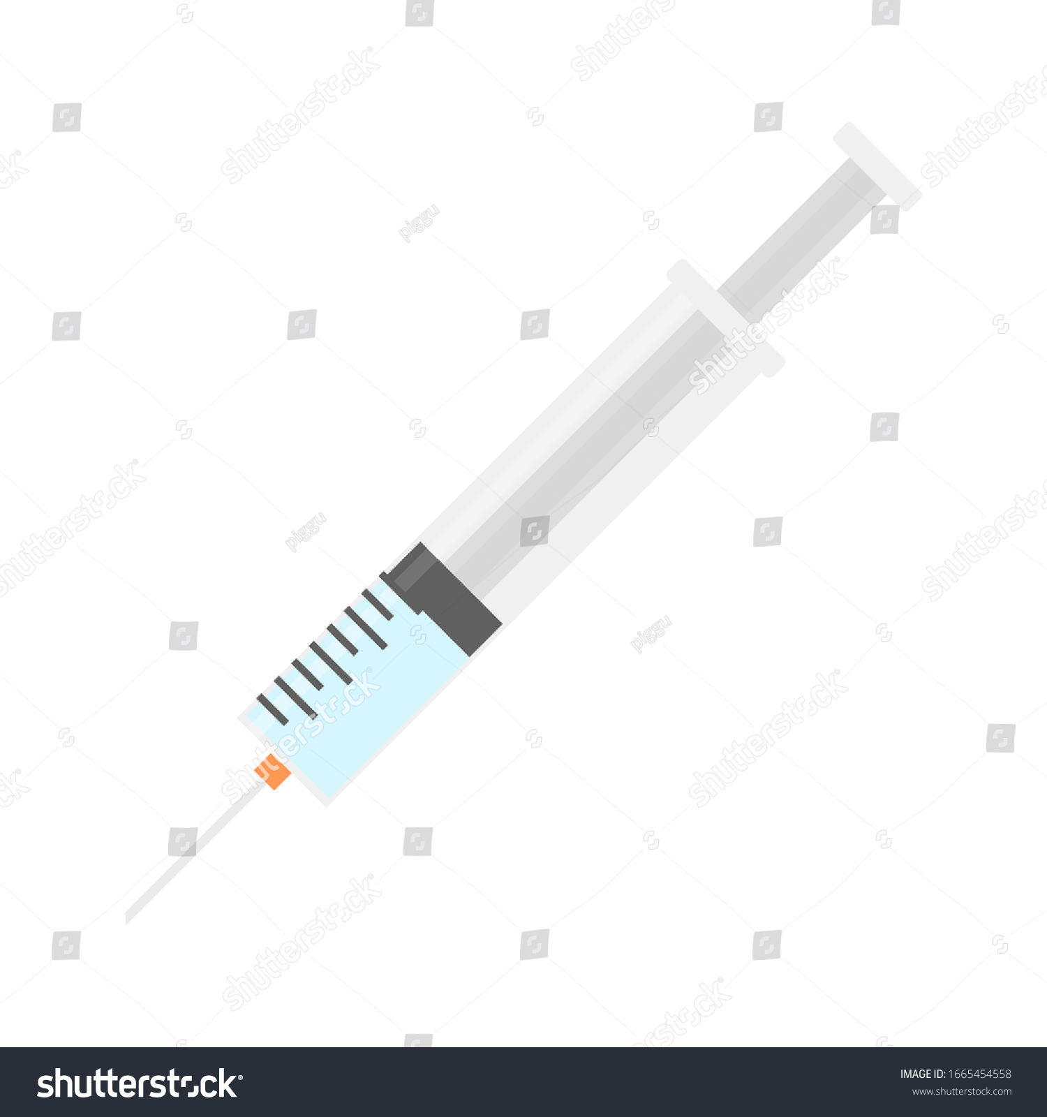 clinical syringe with hypodermic needle contains Royalty Free Stock