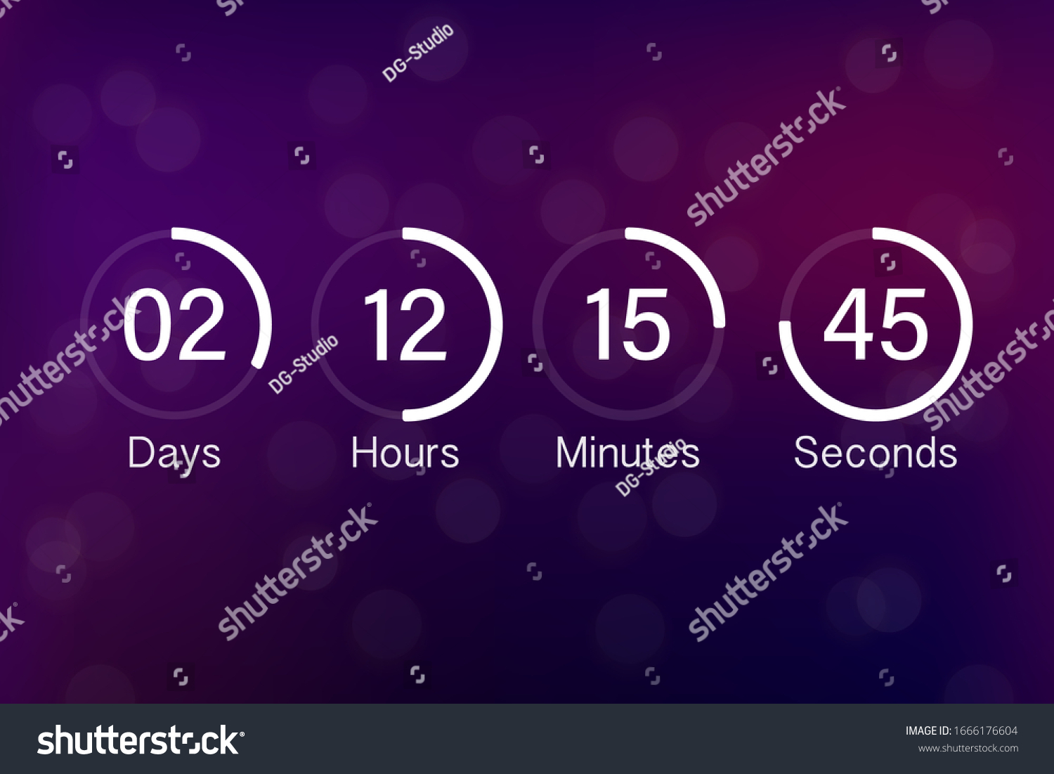 Vector countdown clock counter timer. UI app - Royalty Free Stock ...