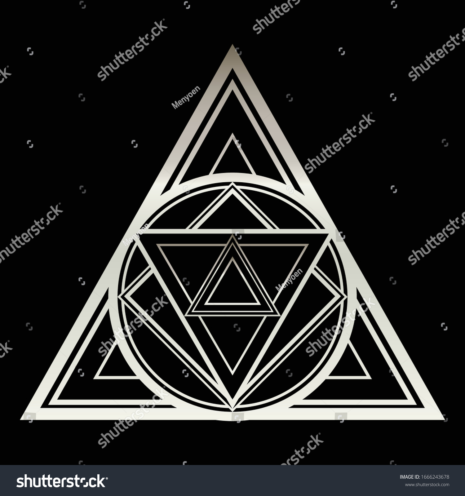 Triangle Symbol Shape With Gradient Color Black Royalty Free Stock Vector 1666243678 