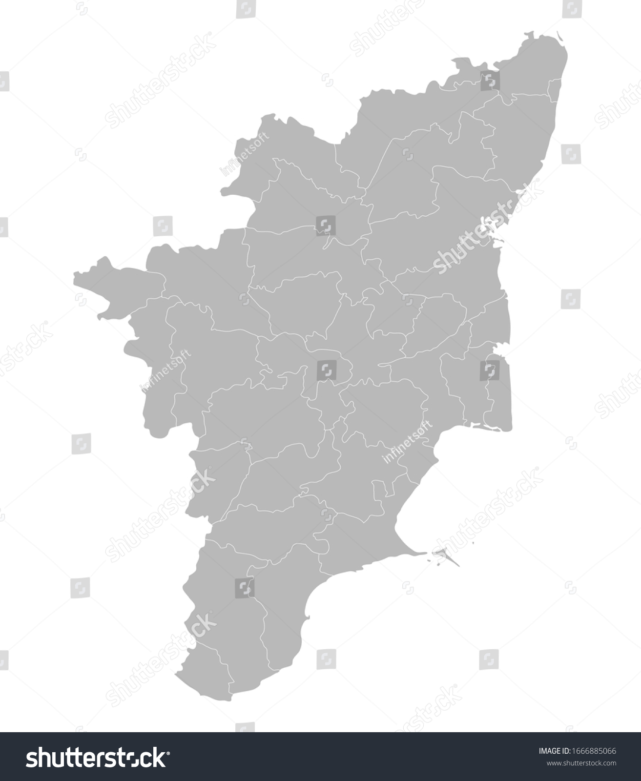 Tamilnadu district map. Gray background. Perfect - Royalty Free Stock ...