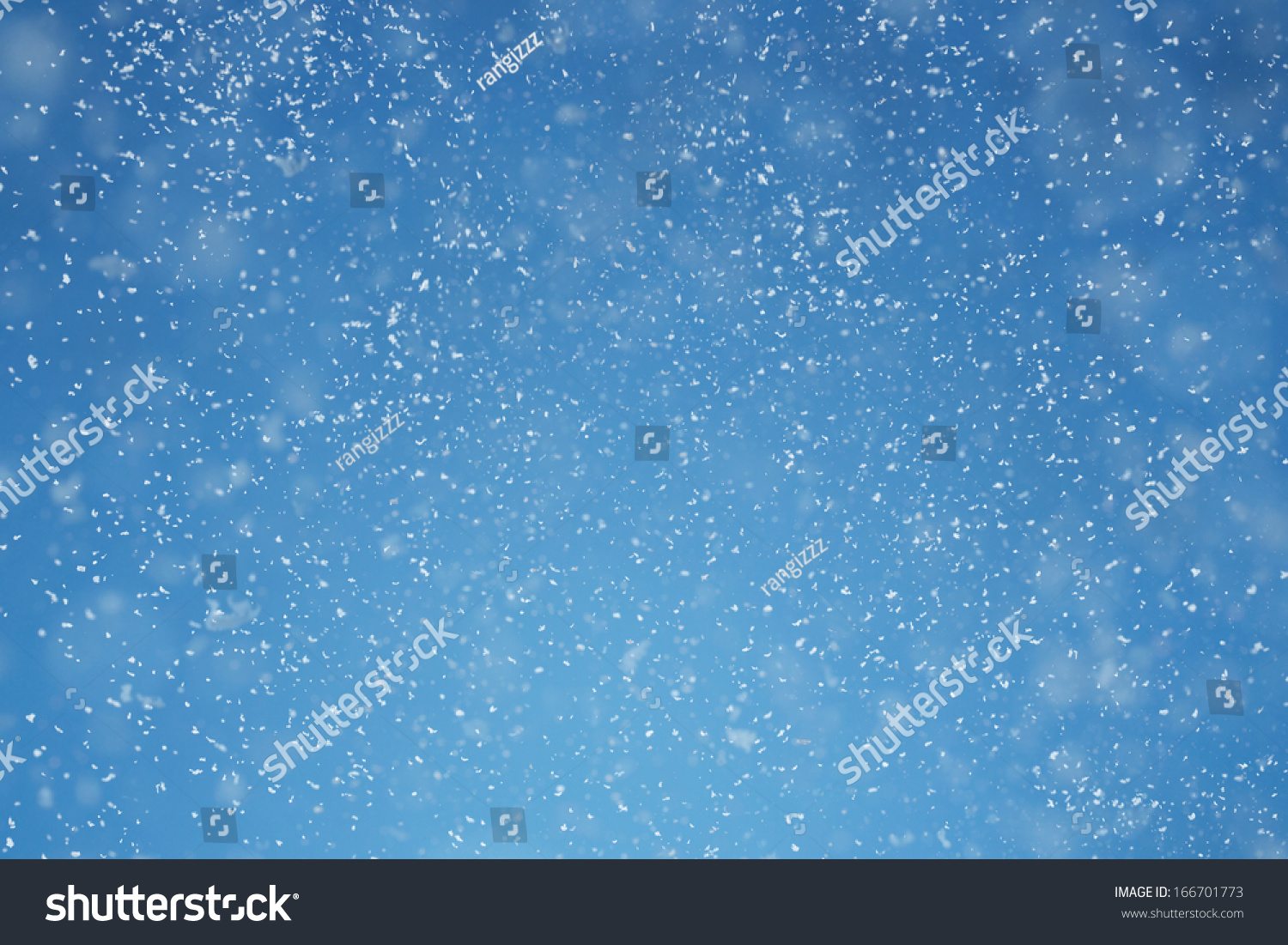 Winter background. Falling snow over blue background with copy space #166701773