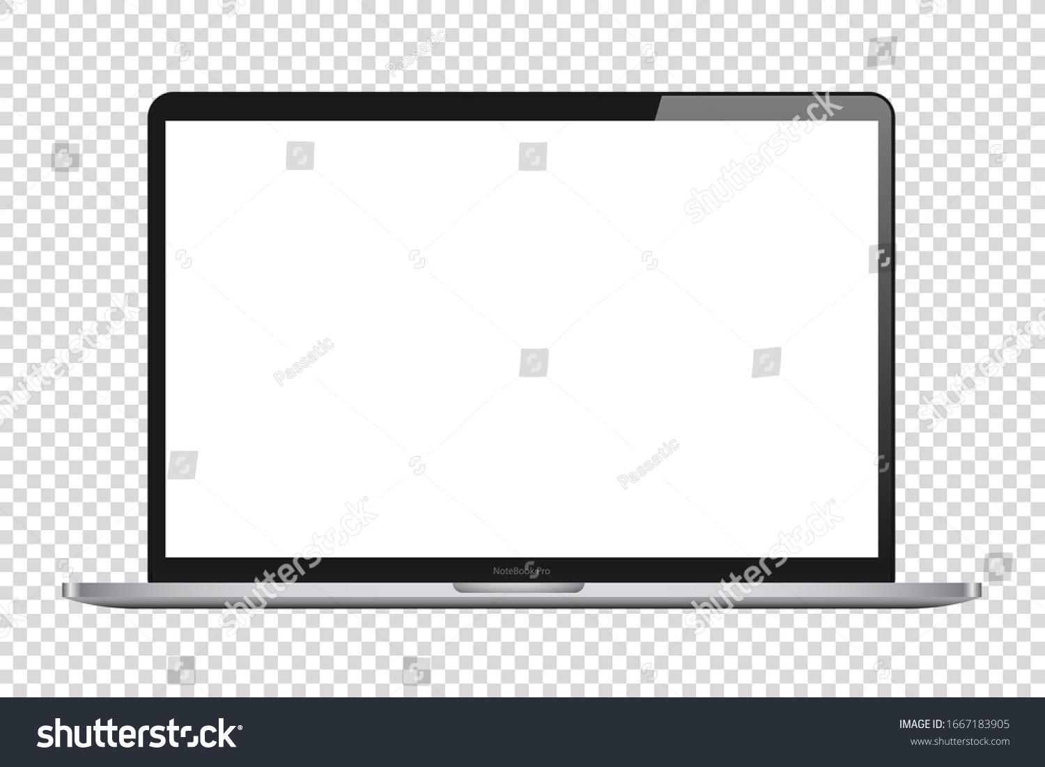 laptop isolate blank screen display mockup pc vector #1667183905