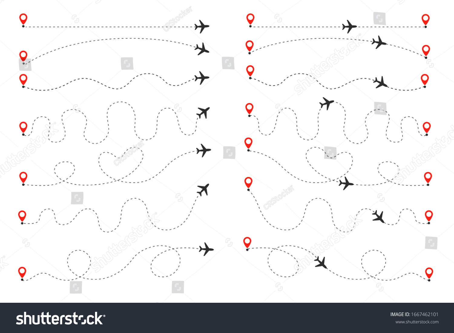 The plane follows the dotted line. Flights - Royalty Free Stock Vector ...