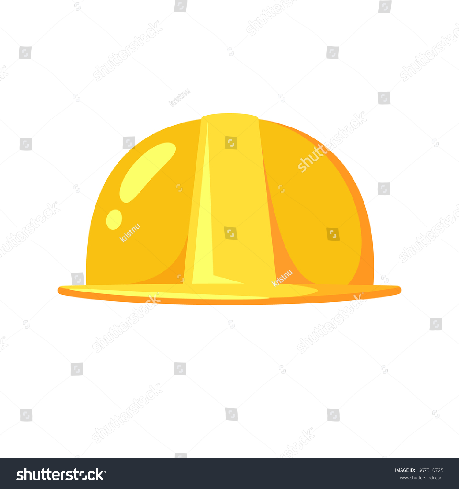 Yellow Safety Helmet. Isolated Vector Illustration #1667510725