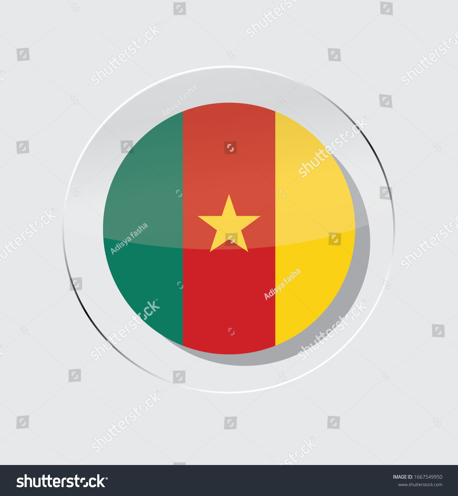 A circle of cameroon flags with a white - Royalty Free Stock Vector ...