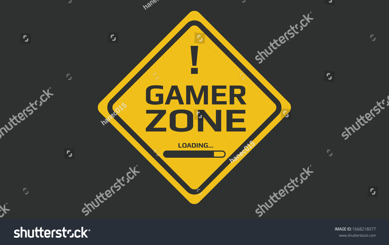 Game Zone Yellow Sign. gamer zone loading. #1668218077