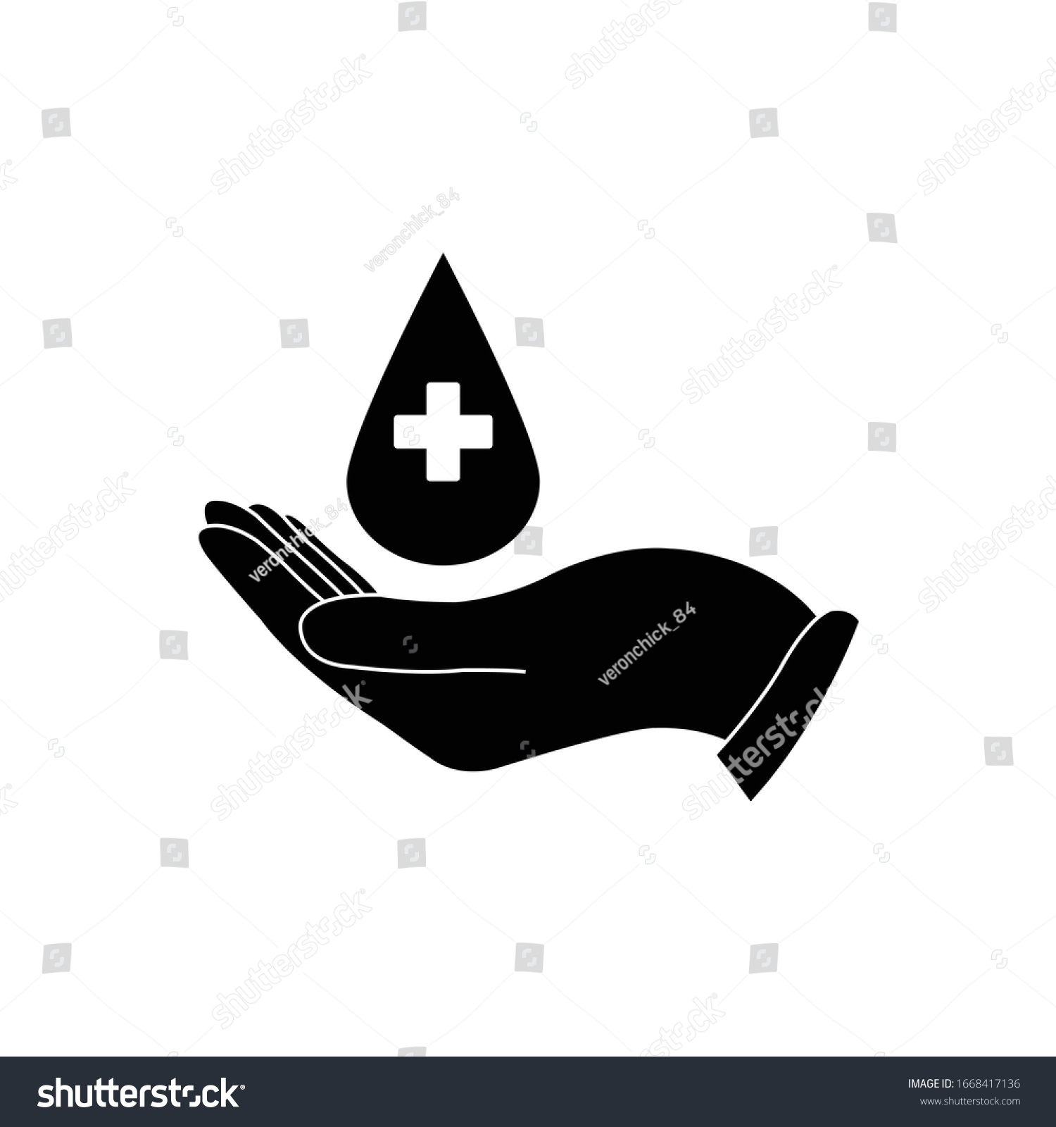 Hand Holding Blood Transfusion Icon - Royalty Free Stock Vector ...