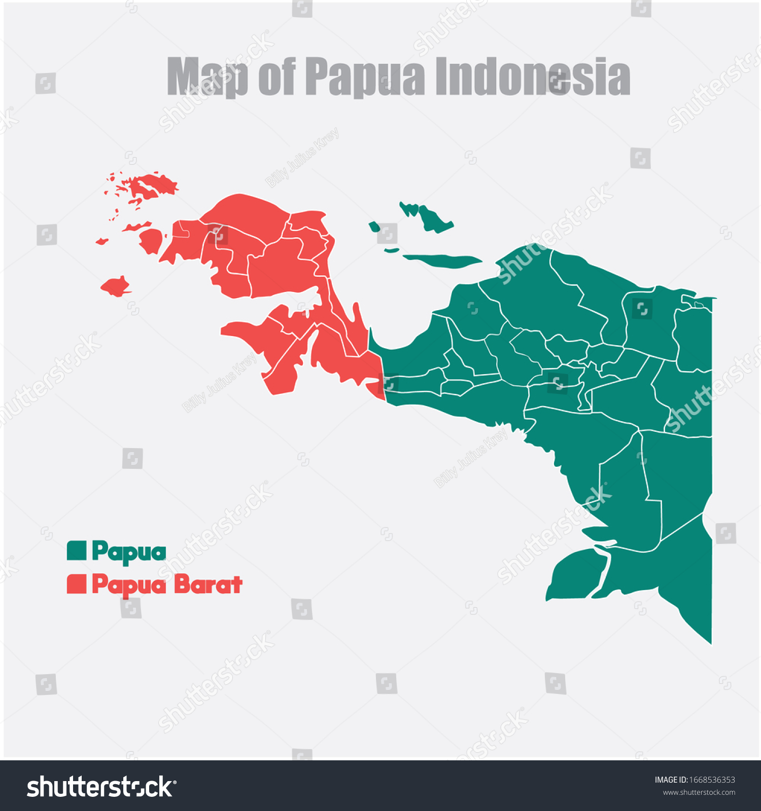 Map Of Papua Province & West Papua Province, - Royalty Free Stock ...