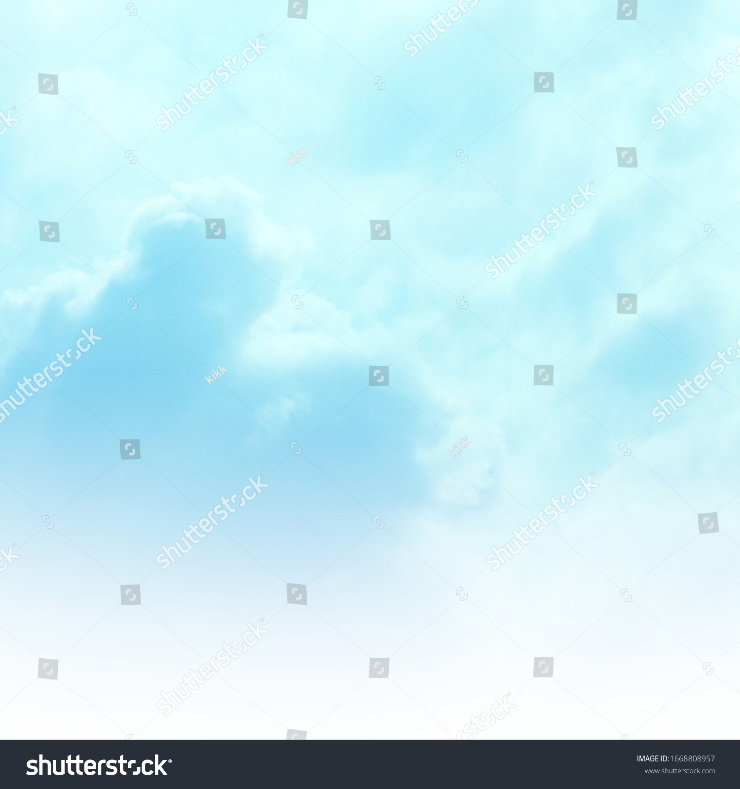 Blue sky with white cloud. Blue background. The summer sky is colorful clearing day and beautiful nature in the morning. for backdrop decorative and wallpaper design. The perfect sky background. #1668808957