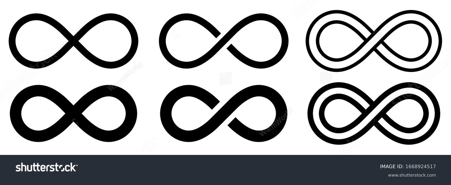 Infinity symbol set. Vector illustration #1668924517
