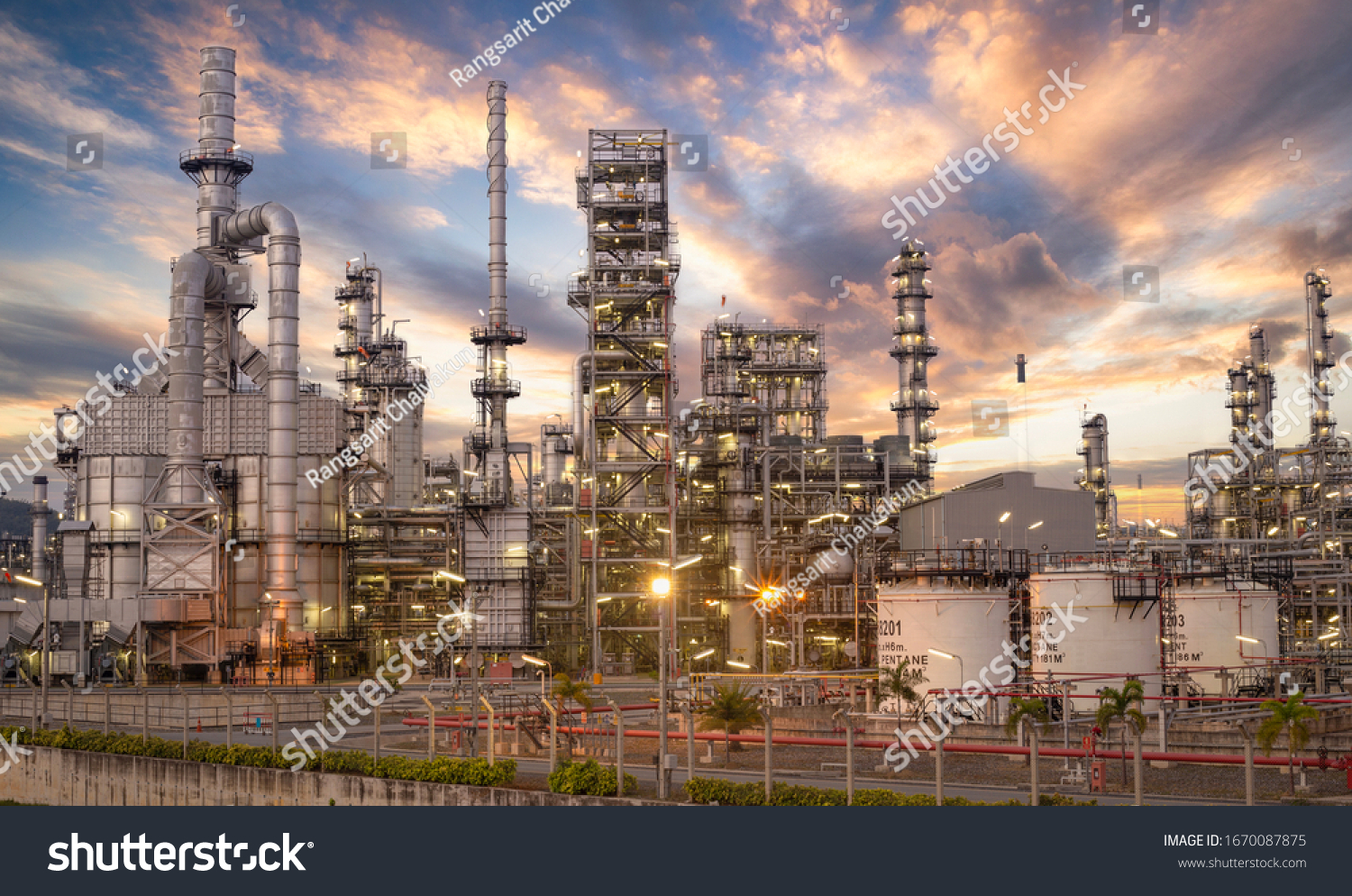 Oil and Gas Industrial zone,The equipment of oil refining,Close-up of industrial pipelines of an oil-refinery plant,Detail of oil pipeline with valves in large oil refinery. #1670087875