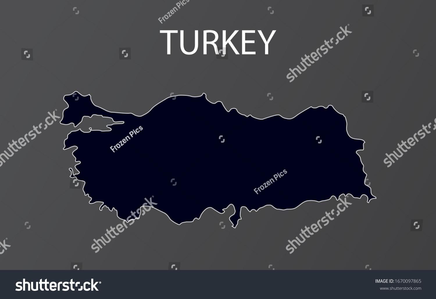 High detailed map of Turkey. Vector illustration - Royalty Free Stock ...