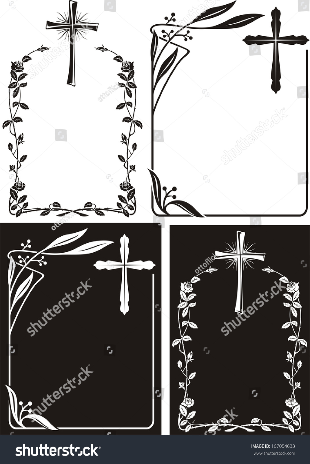 Memorial Plaque Or Obituary Notice Black And Royalty Free Stock Vector 167054633