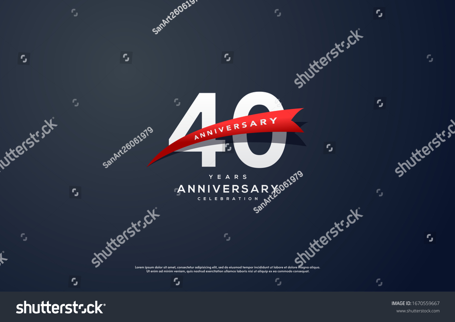 40th anniversary background with illustrations - Royalty Free Stock