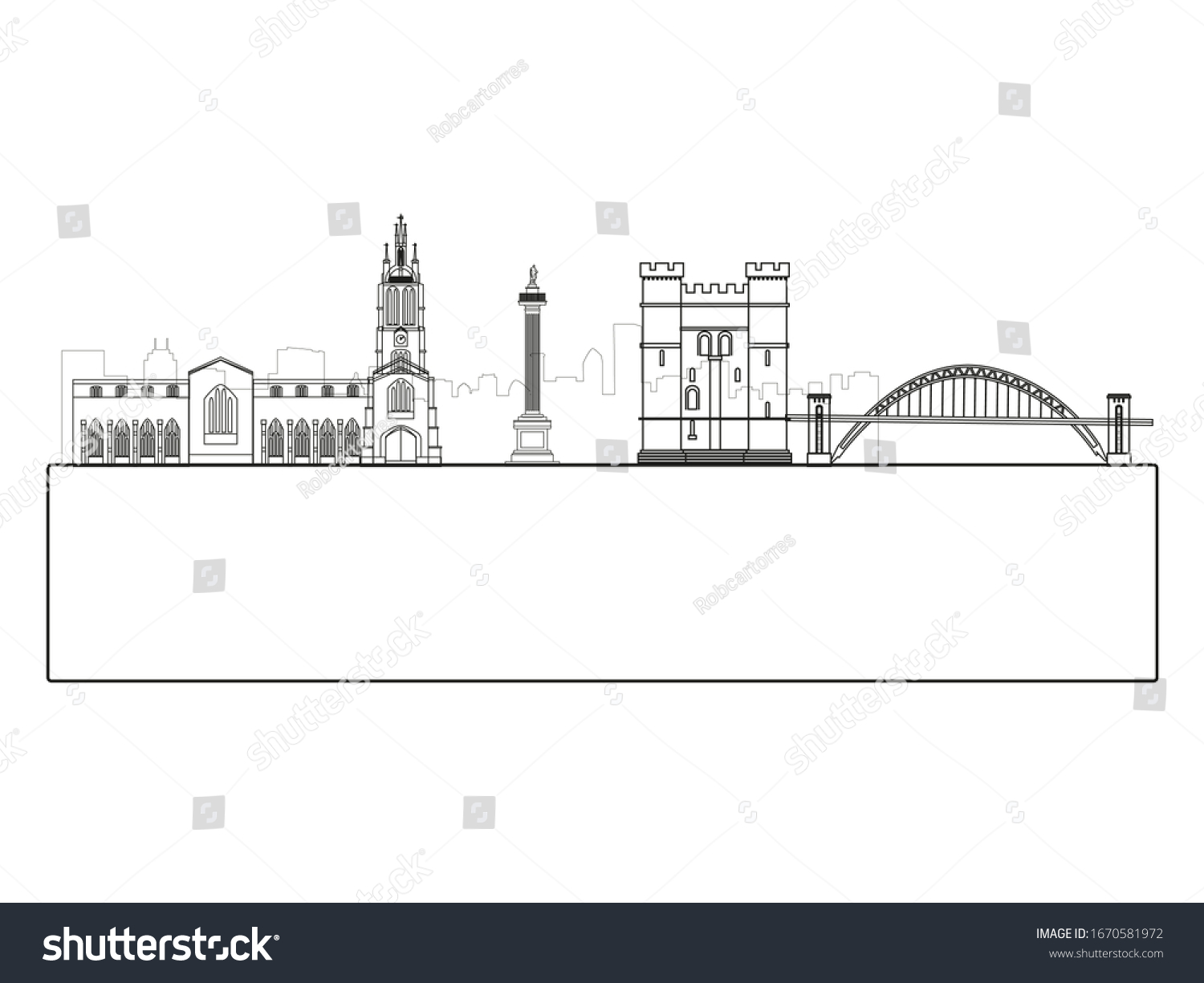 vector skyline of newcastle city north of - Royalty Free Stock Vector ...