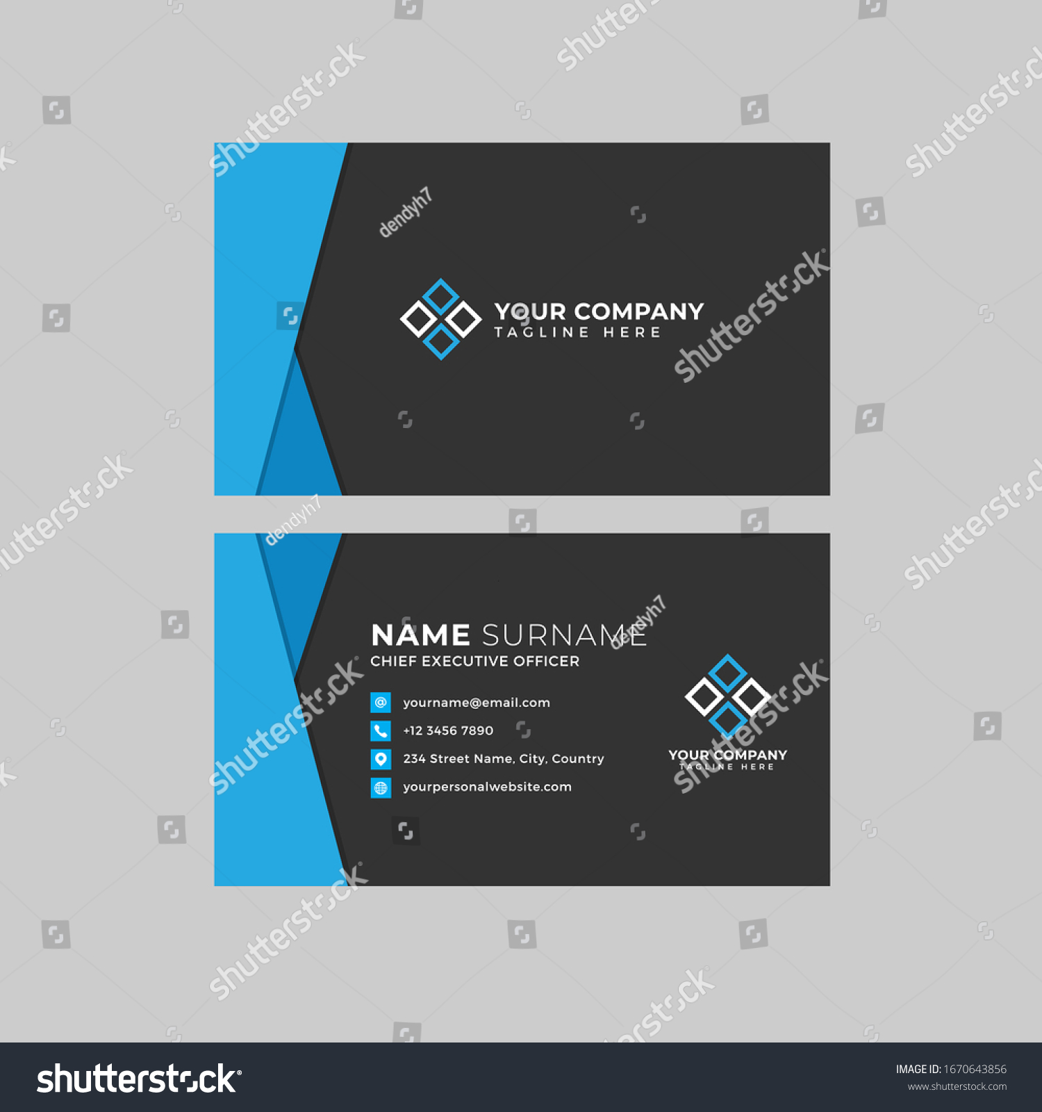 Professional two sided business cards template - Royalty Free Stock ...