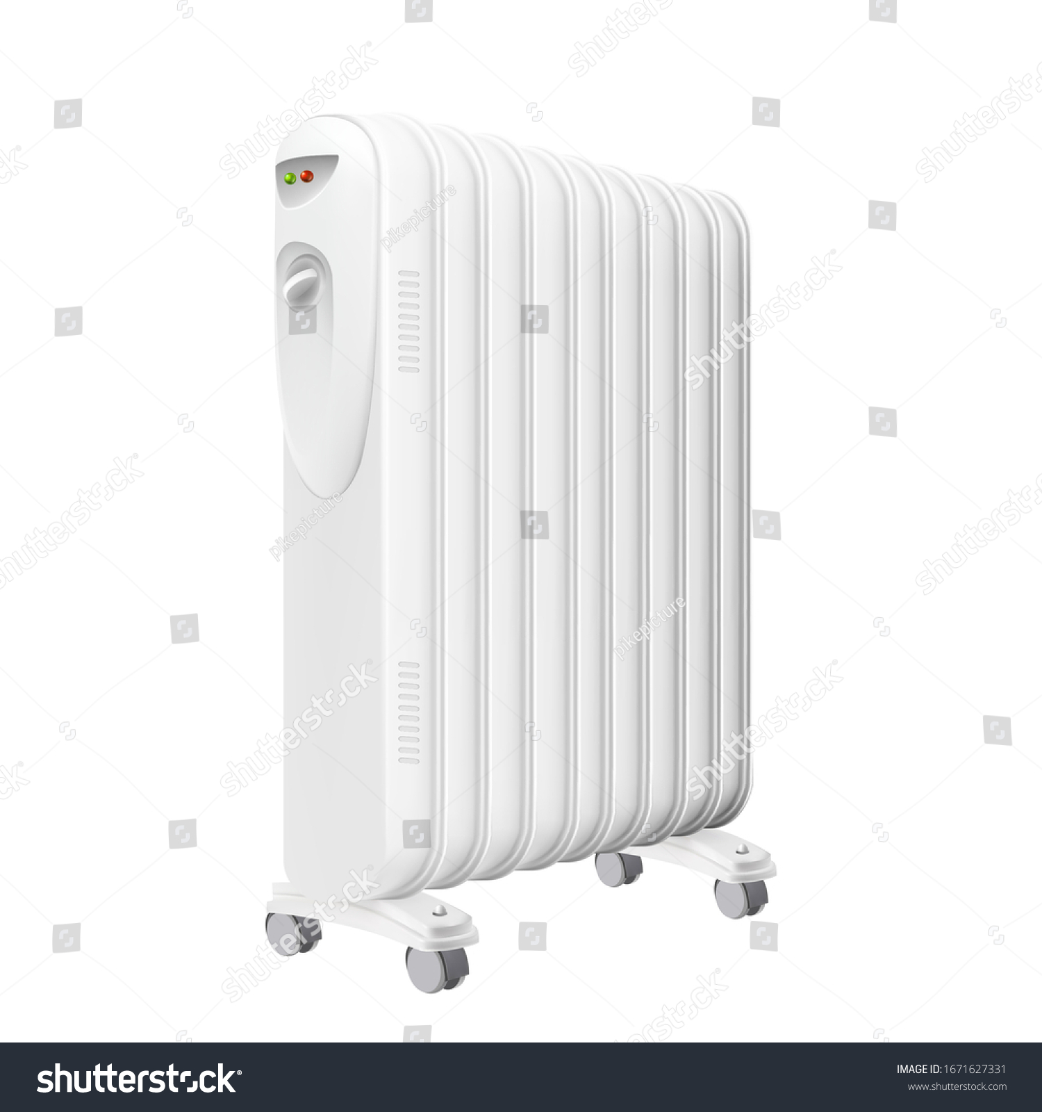 Electric Oil Heater Radiator Equipment Vector. - Royalty Free Stock ...