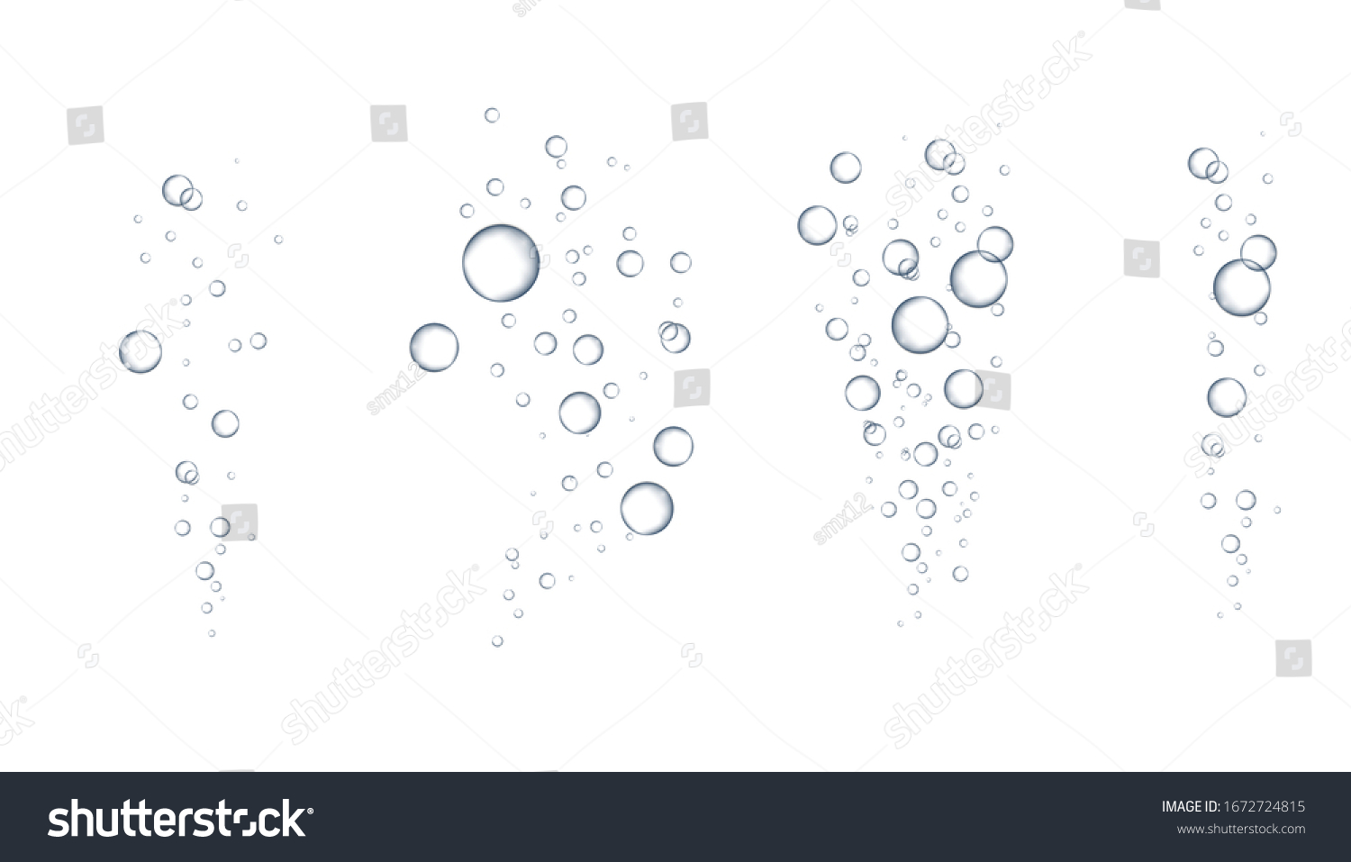 Fizzing air bubbles stream. Soda pop. Champagne. Soap Water Bubbles. Water bubbles. Realistic clear Water drops realistic set  for your design. #1672724815