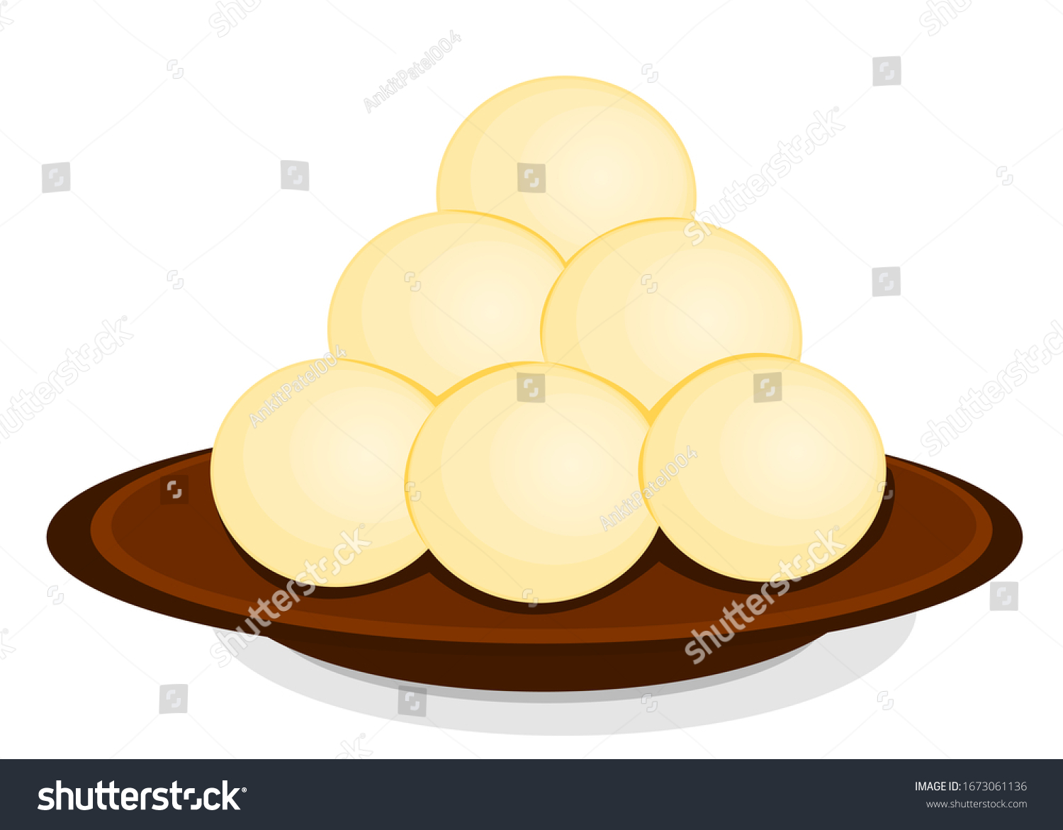 Rasgulla Bengali indian Sweet Dish Food Vector - Royalty Free Stock ...