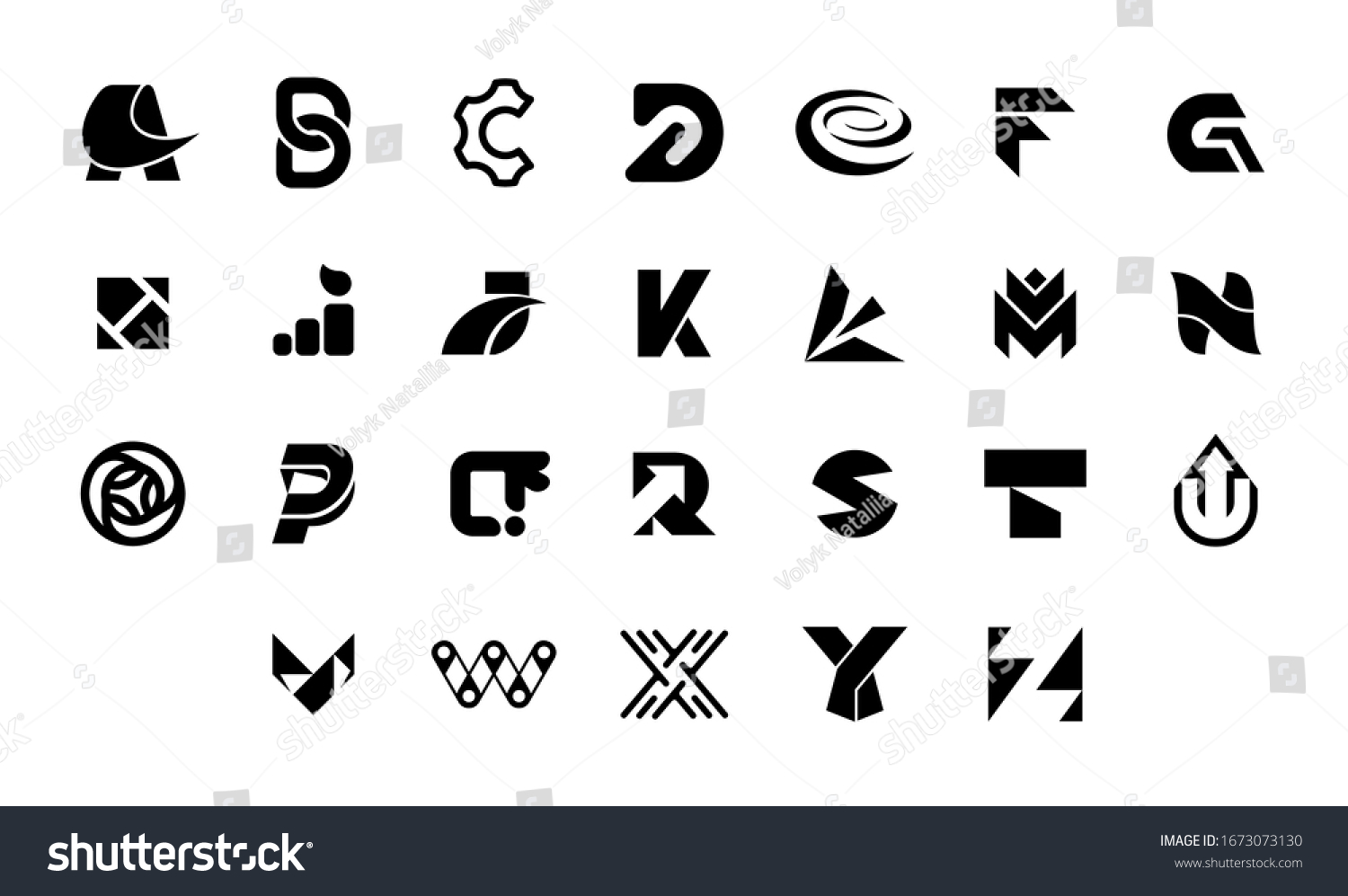 collection-of-letter-a-to-z-logo-geometric-royalty-free-stock-vector