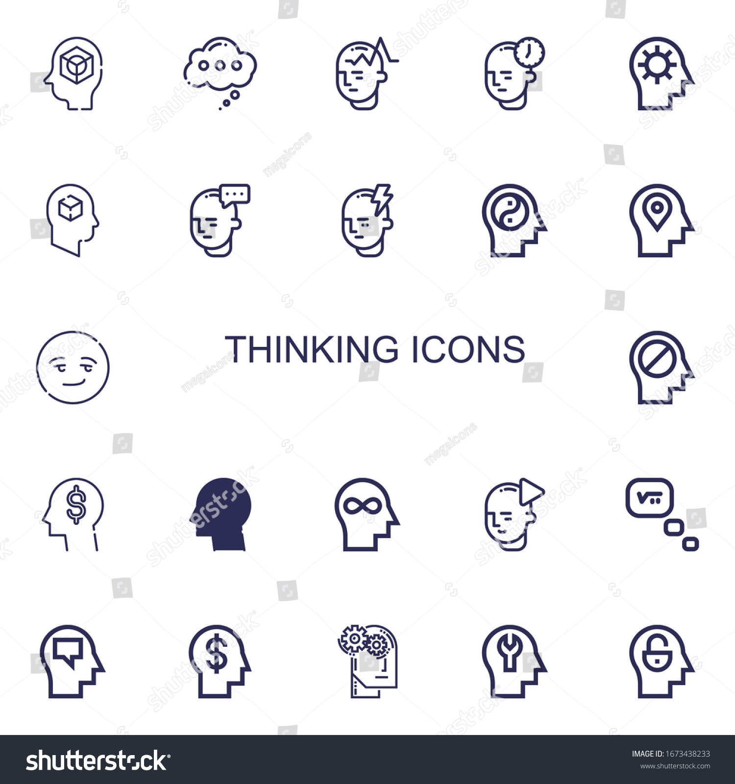 Editable 22 thinking icons for web and mobile. - Royalty Free Stock ...