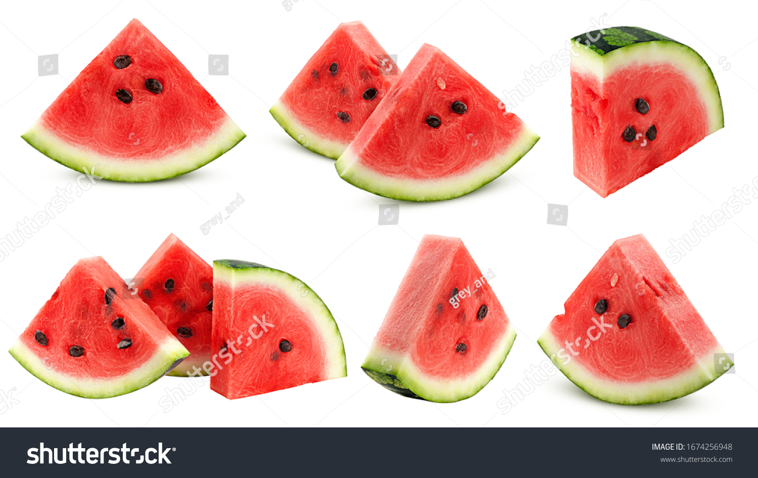 watermelon isolated on white background, clipping path, full depth of field #1674256948